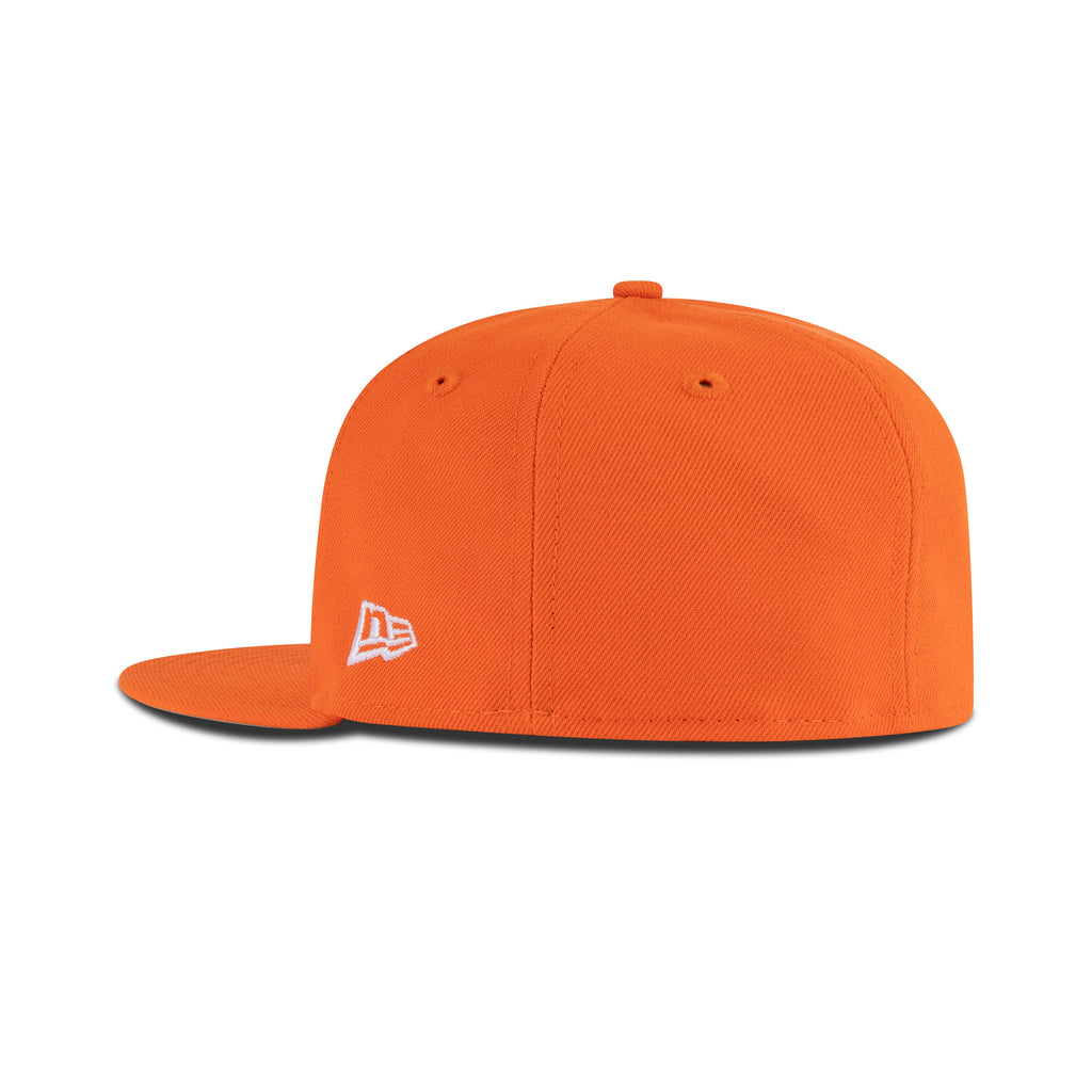 New Era Upside Down New York Knicks Fitted  "Rush Orange" (NBA All Star Weekend 1998 Embroidery)