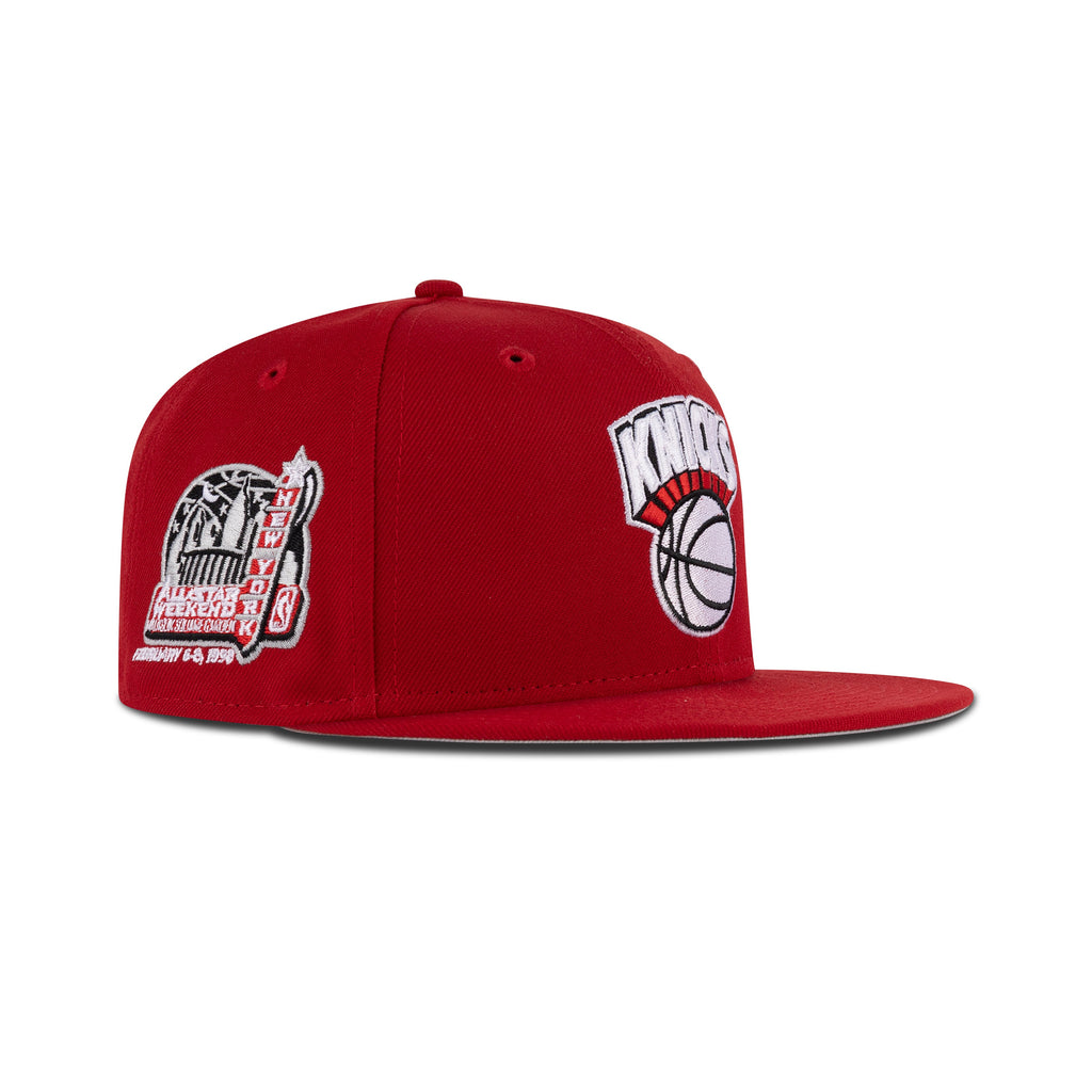 New Era New York Knicks Fitted "Scarlet Red White" (NBA All Star Weekend 1998 Embroidery)