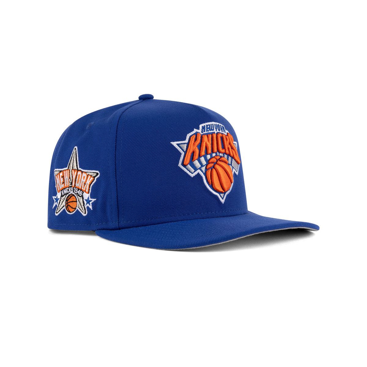New Era New York Knicks A-Frame "Majestic Blue Snow White" (1946 Star Embroidery)