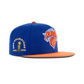 New Era New York Knicks Fitted Gray Bottom "Majestic Blue Orange Visor" (NBA Champions 2025 2026 Embroidery)