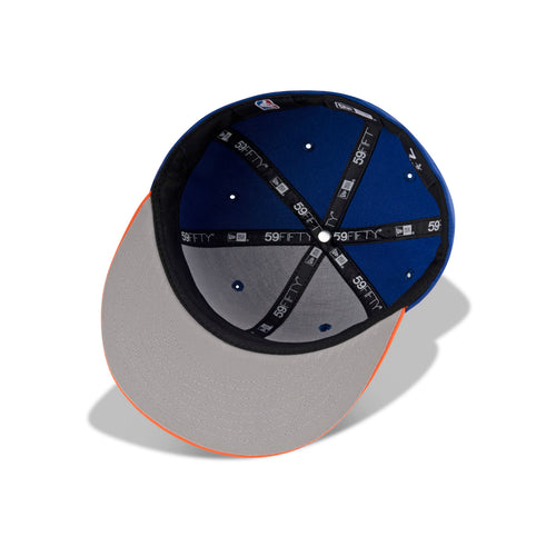 New Era New York Knicks Fitted Gray Bottom "Majestic Blue Orange Visor" (NBA Champions 2025 2026 Embroidery)