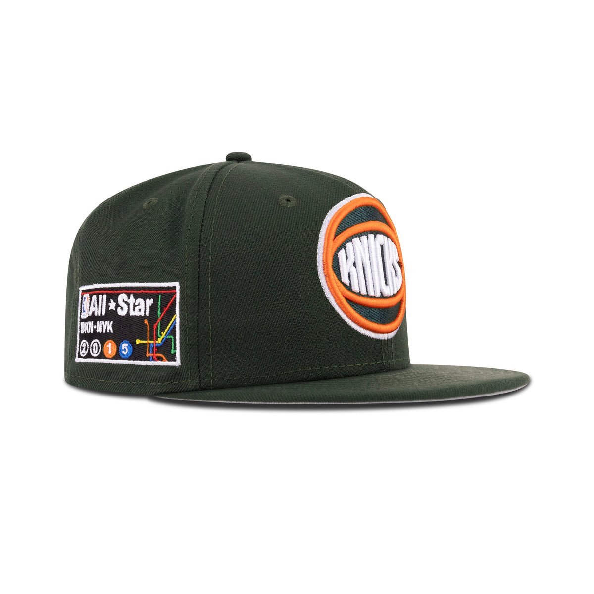 New Era New York Knicks Fitted Gray Bottom "Dark Seaweed Rush Orange White" (2015 All Star Game Embroidery)
