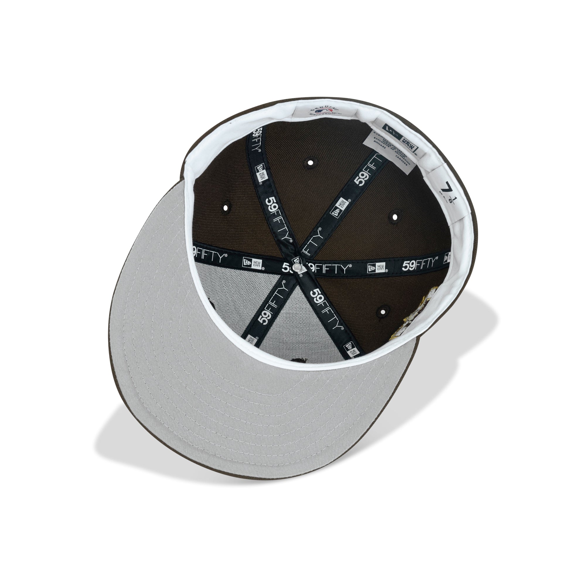 New Era Los Angeles Dodgers Fitted Grey Bottom "Brown White" (2020 World Champions Embroidery)