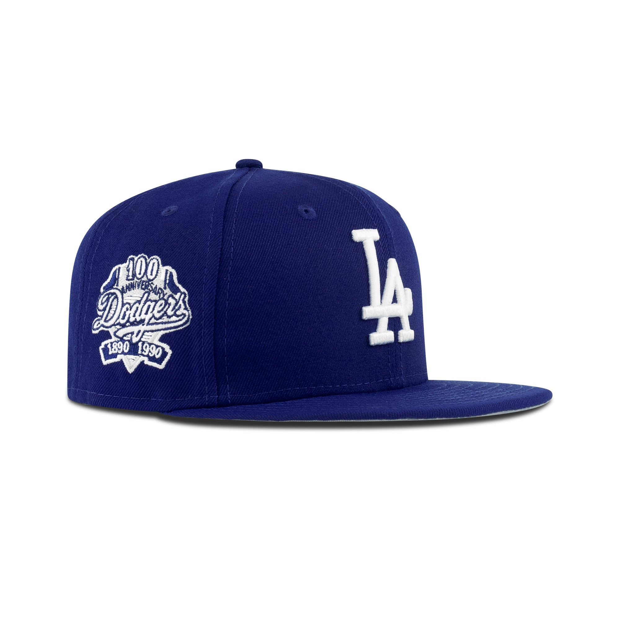 New Era Los Angeles Dodgers Fitted Grey Bottom "Dark Royal White" (100th Anniversary Embroidery)