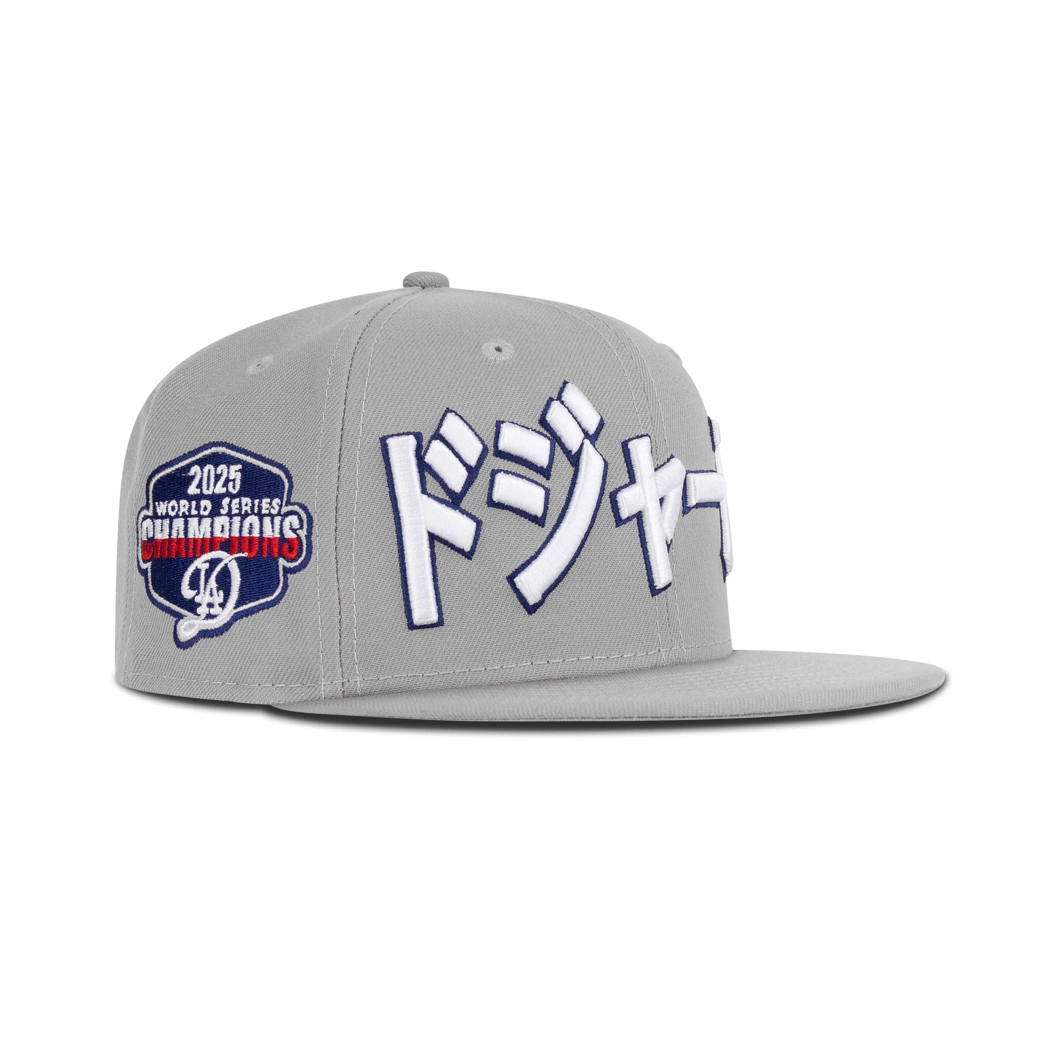 New Era Los Angeles Dodgers Fitted Gray Bottom "Gray Snow White Midnight Navy" (2025 World Series Champions Embroidery)