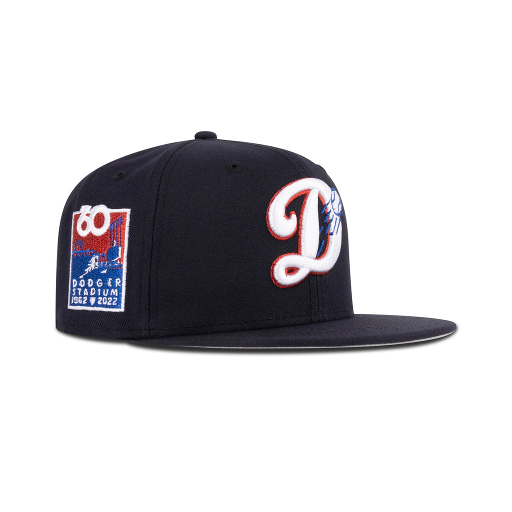 New Era Los Angeles Dodgers Fitted Grey Bottom "Navy Snow White Metallic Blue Metallic Red" (60th Dodger Stadium Embroidery)
