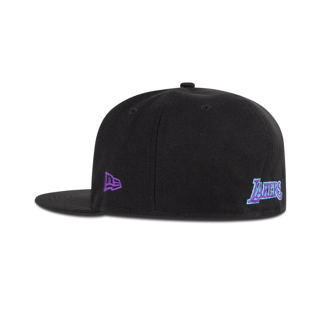 New Era Los Angeles Lakers Fitted Grey Bottom "Black Vice Blue Purple" (2010 Finals Patch)