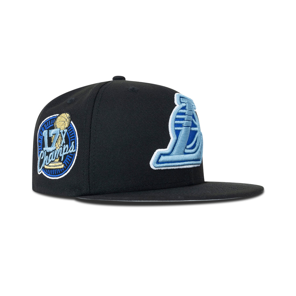 New Era Los Angeles Lakers Fitted Grey Bottom "Black Sky" (17X Champs Embroidery)