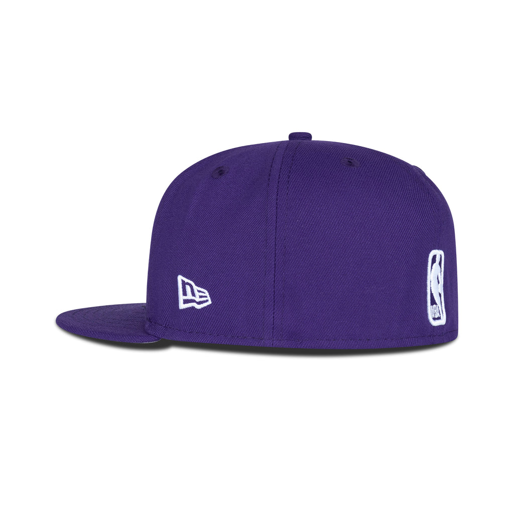 New Era Los Angeles Lakers Upside Down Fitted Grey Bottom "Purple Gold" (17X Champs Embroidery)