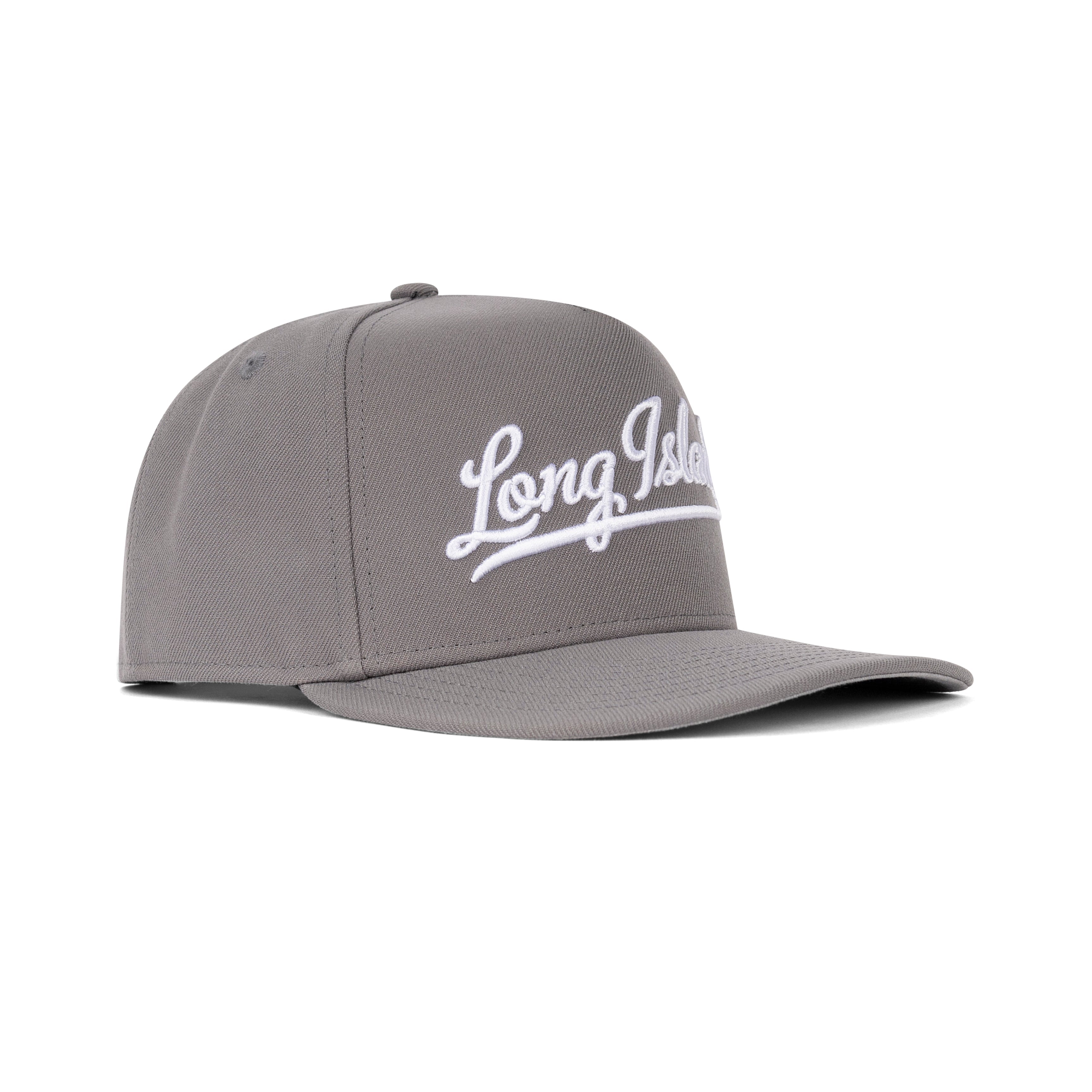 New Era Long Island NY A-Frame Snapback Grey Bottom "Storm Gray White"