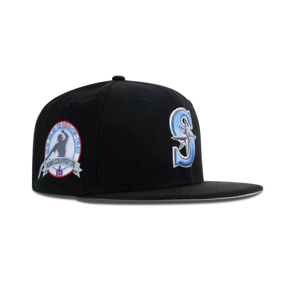 New Era Seattle Mariners Fitted Grey Bottom "Black Magic Blue White" (Ken Griffey Jr Embroidery)