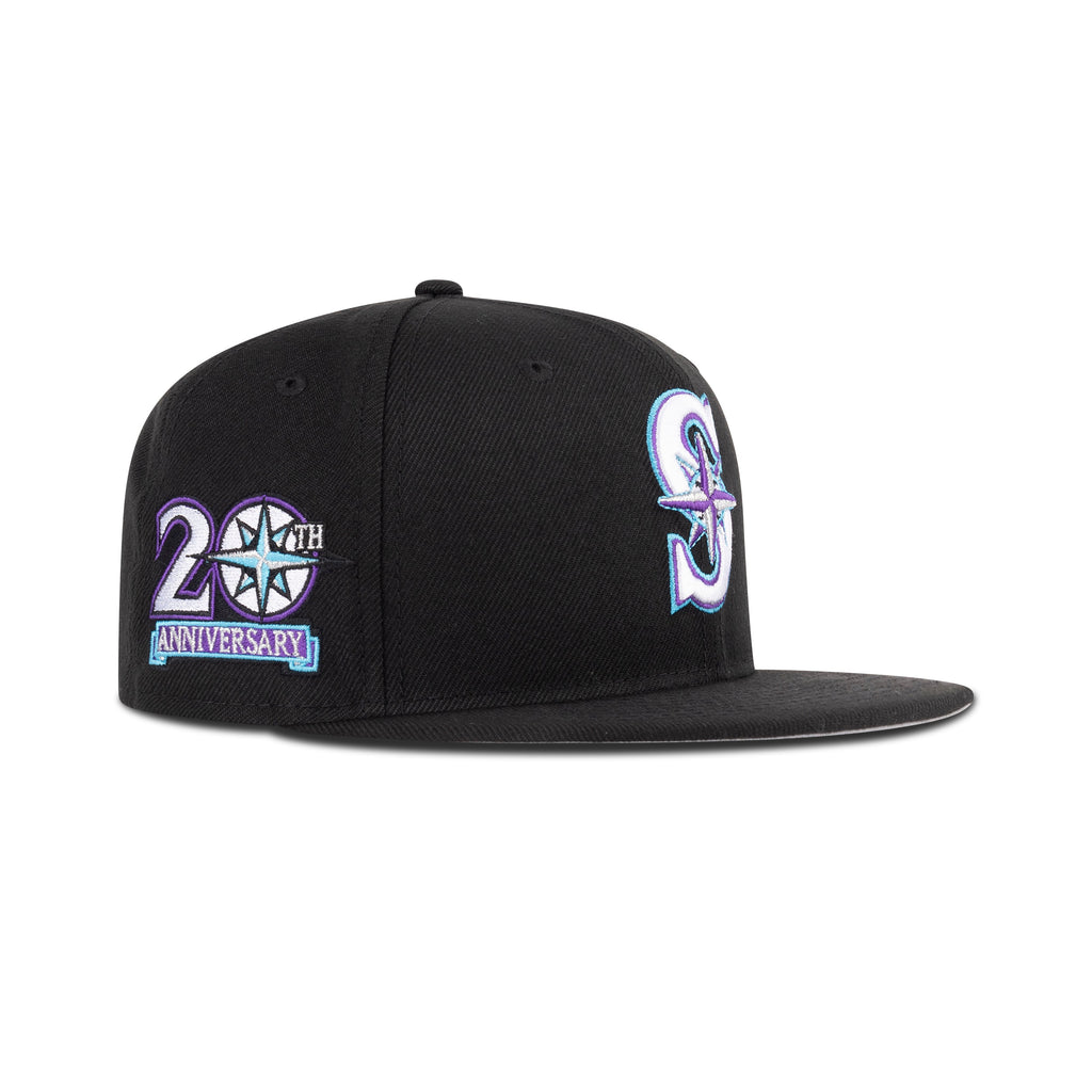New Era Seattle Mariners Fitted Grey Bottom "Black Vice Blue Purple" (20th Anniversary Patch)