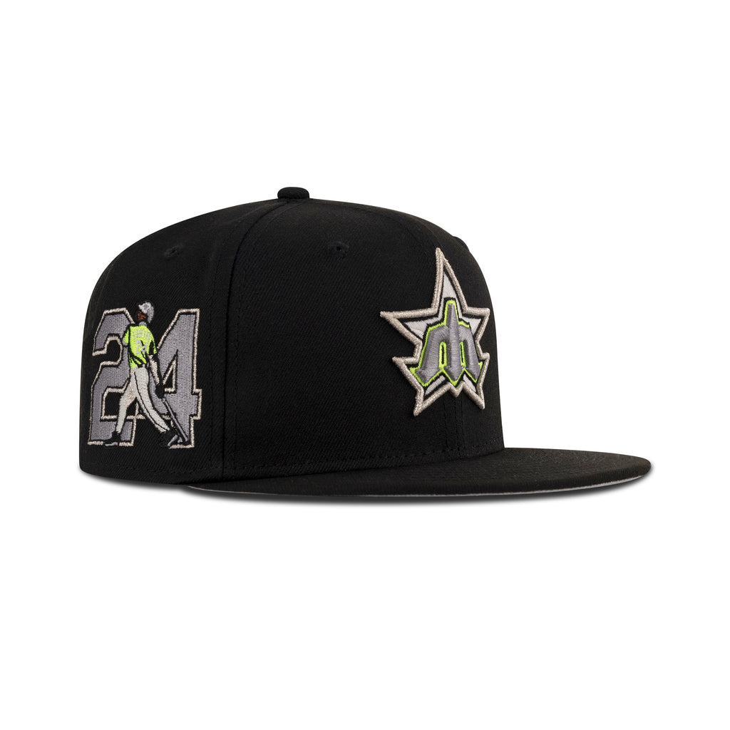 New Era Seattle Mariners Fitted Grey Bottom "Black Neon Yellow" (Ken Griffey Jr 24 Embroidery)