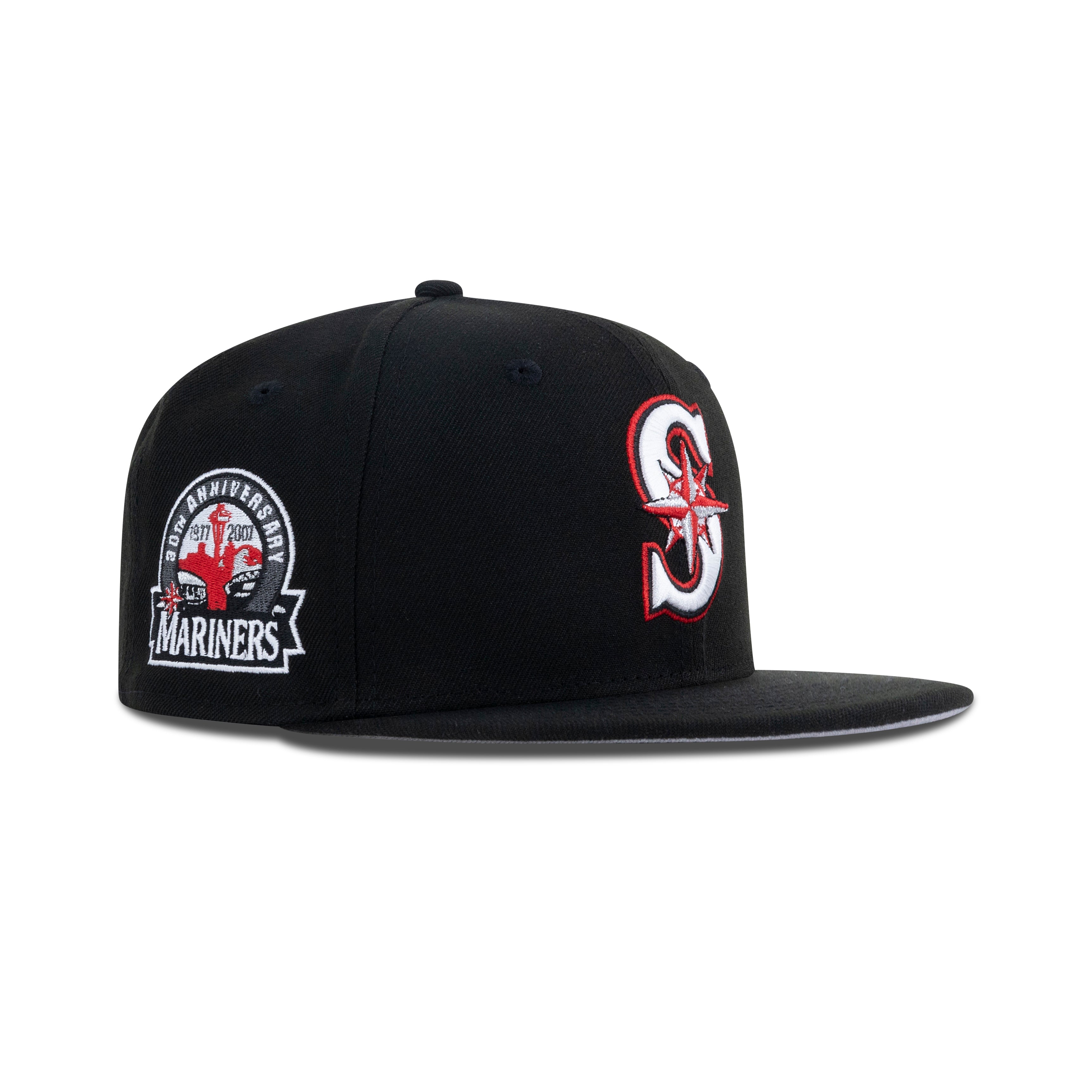 New Era Seattle Mariners Fitted Grey Bottom "Black Front Door Red White" (1977-2007 30th Anniversary Embroidery)