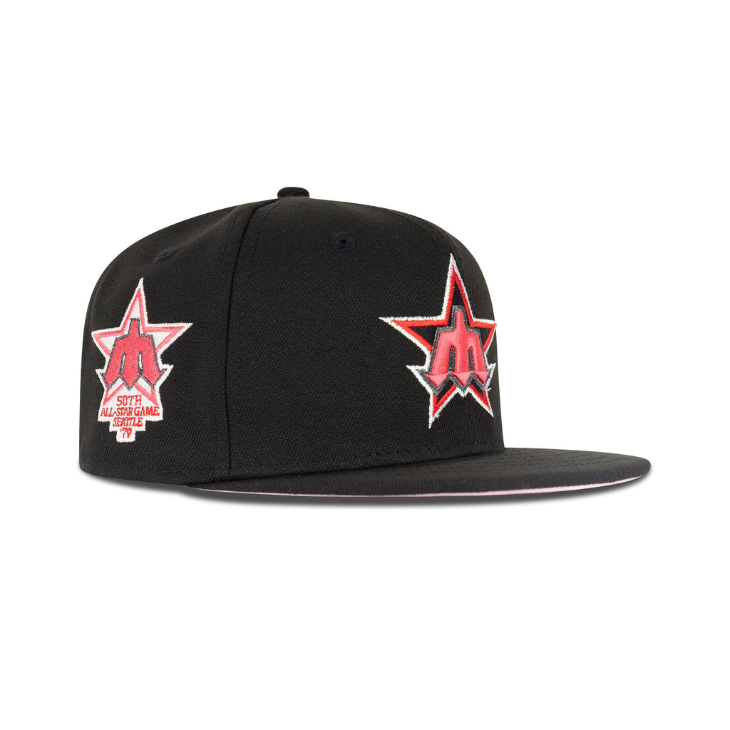 New Era Seattle Mariners Fitted Pink Bottom "Black Red Metallic Silver" (50th 1979 All Star Game Embroidery)