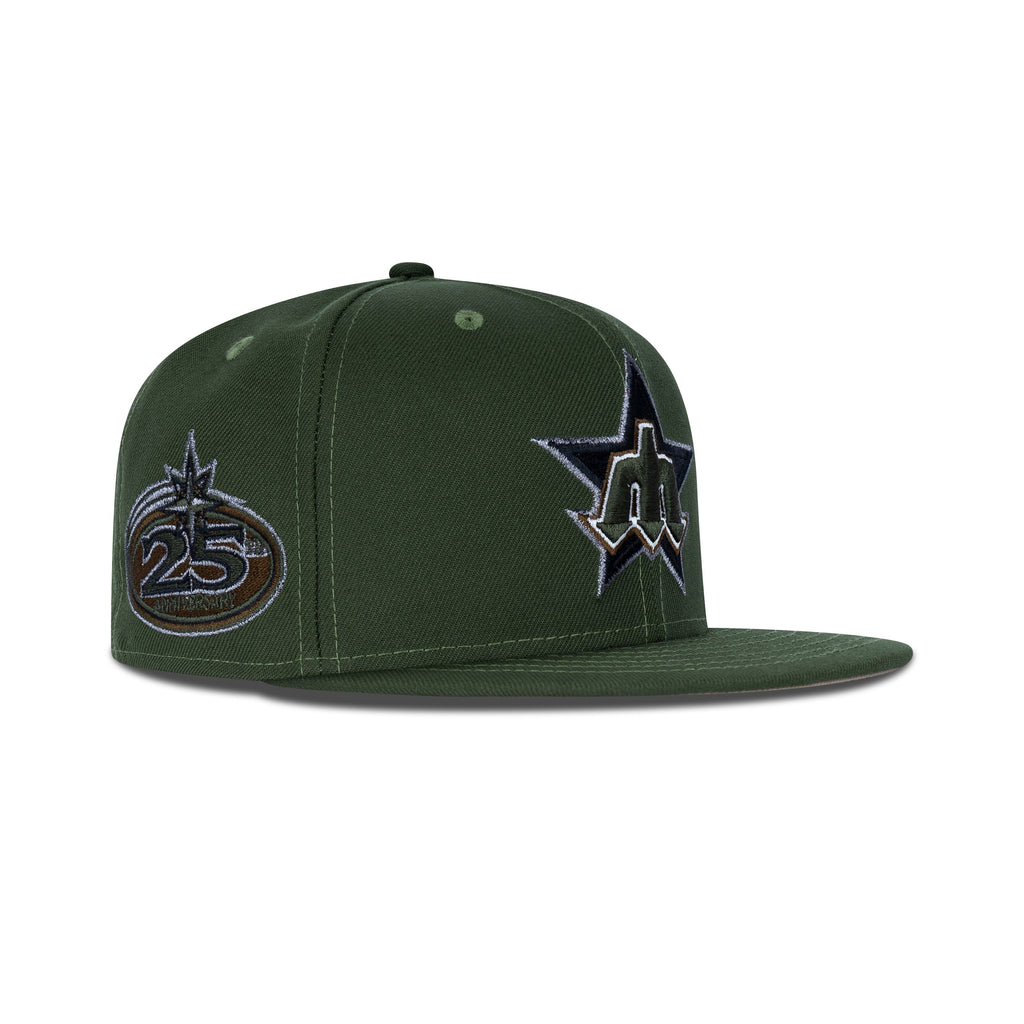 New Era Seattle Mariners Fitted Beige Bottom "Dark Green Black Metallic" (25th Anniversary Embroidery)