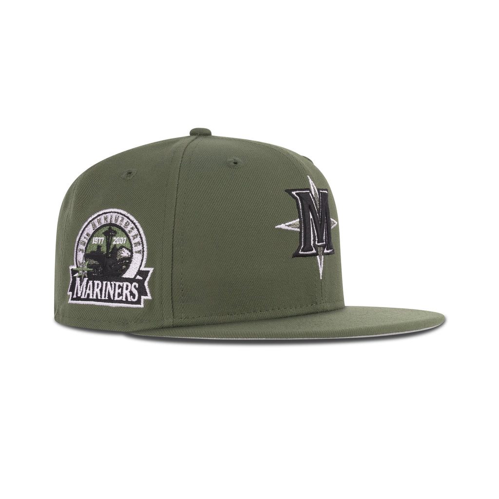 New Era Seattle Mariners Fitted Gray Bottom "New Olive Black" (30th Anniversary Patch Embroidery)