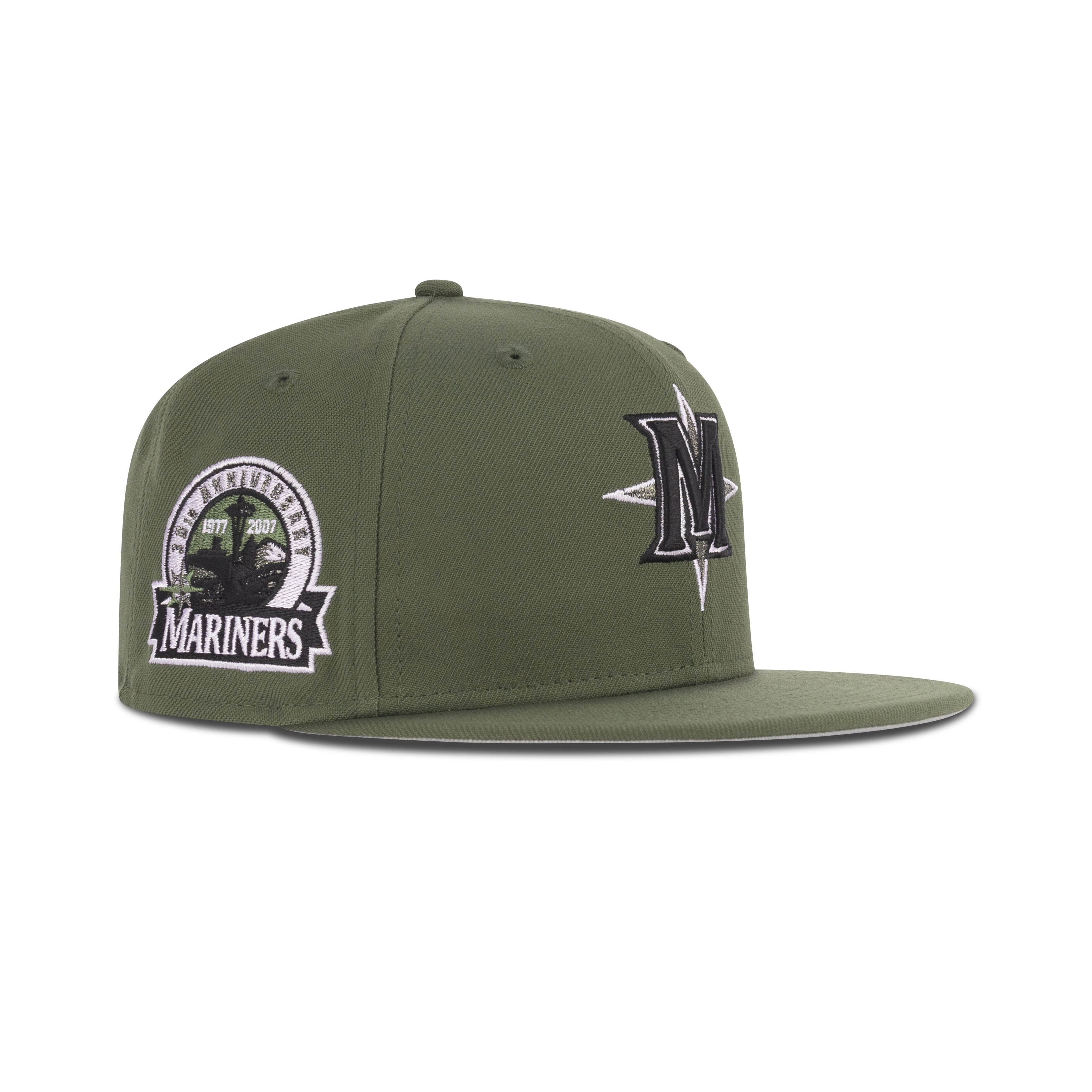 New Era Seattle Mariners Fitted Gray Bottom "New Olive Black" (30th Anniversary Patch Embroidery)