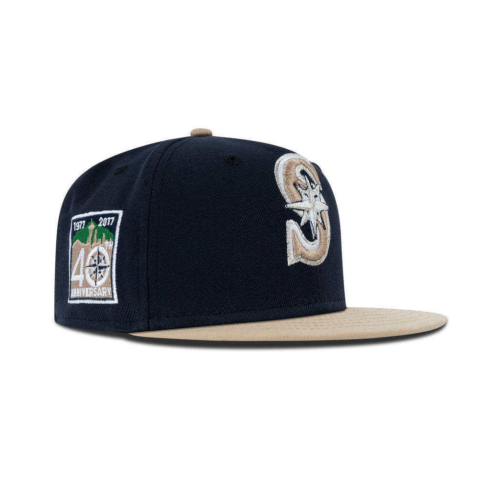 New Era Seattle Mariners Fitted Green Bottom "Navy Camel Silver" (40th Anniversary Embroidery)