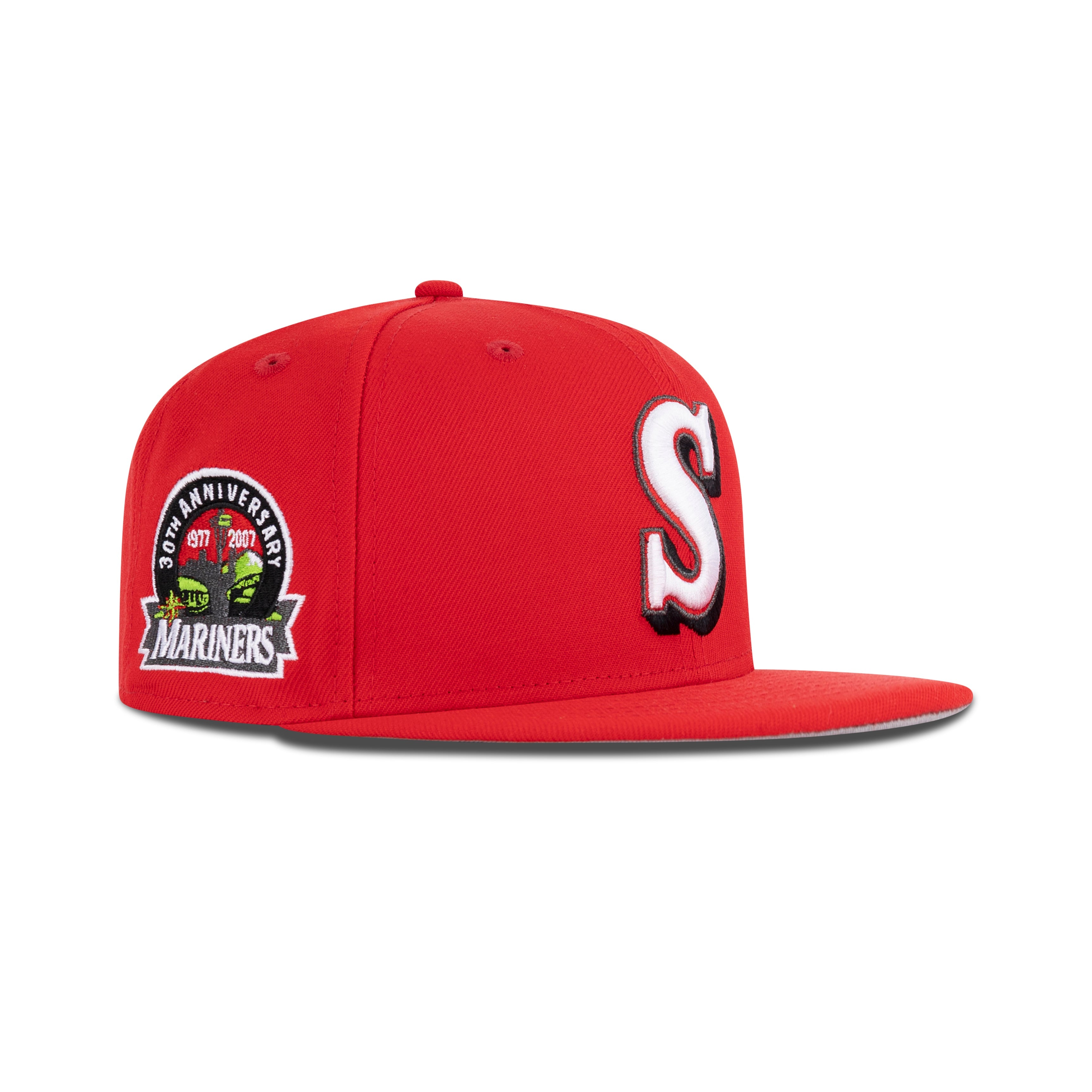 New Era Seattle Mariners Fitted Grey Bottom "Front Door Red White" (1977-2007 30th Anniversary Embroidery)