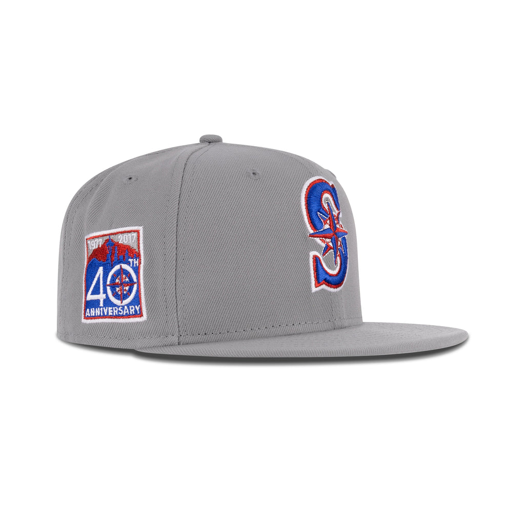 New Era Seattle Mariners Fitted "Storm Gray Royal Metallic Red" (40th Anniversary Patch Embroidery)