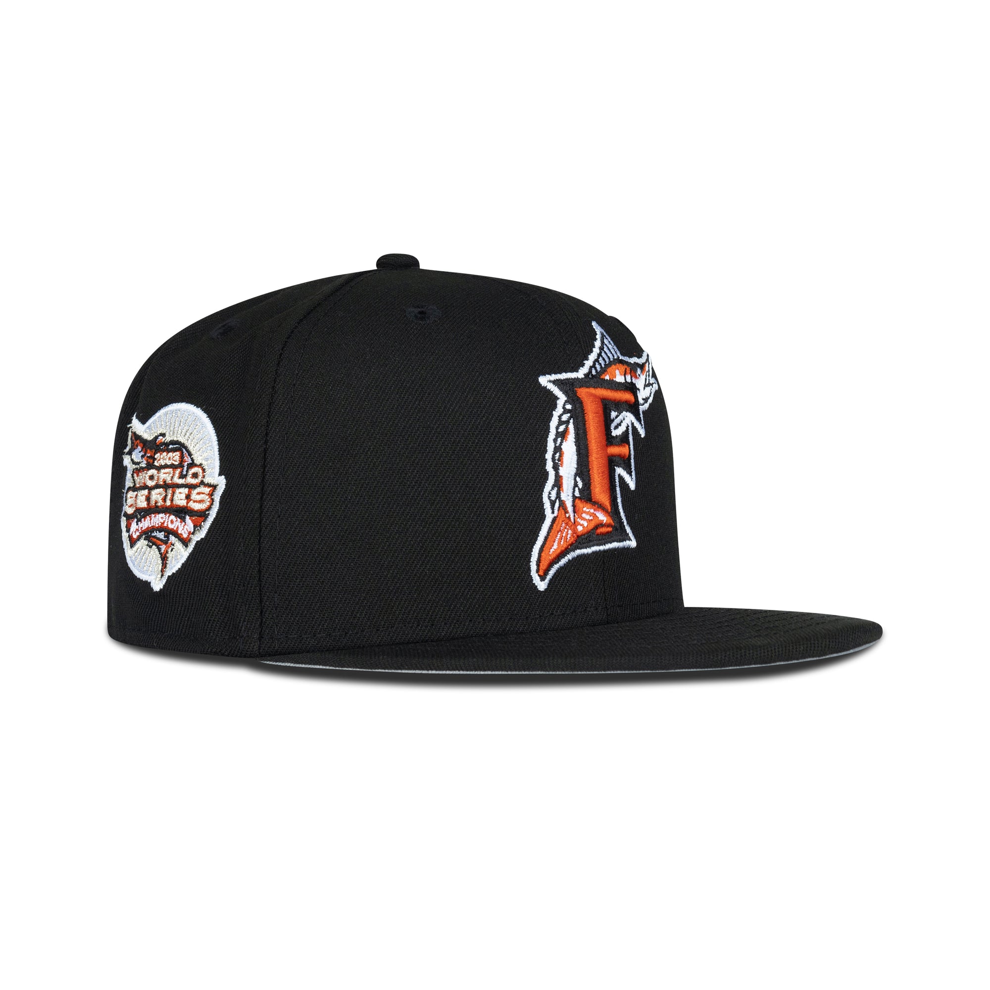 New Era Florida Marlins Fitted Grey Bottom "Black Orange" (2003 World Series Embroidery)
