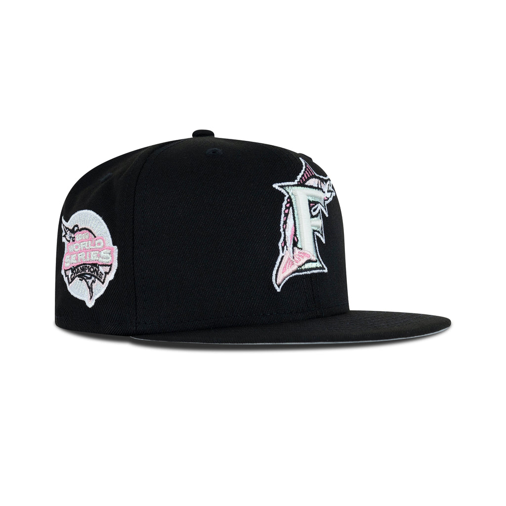 New Era Florida Marlins Fitted Pink Bottom "Black Pink" (2003 World Series Embroidery)