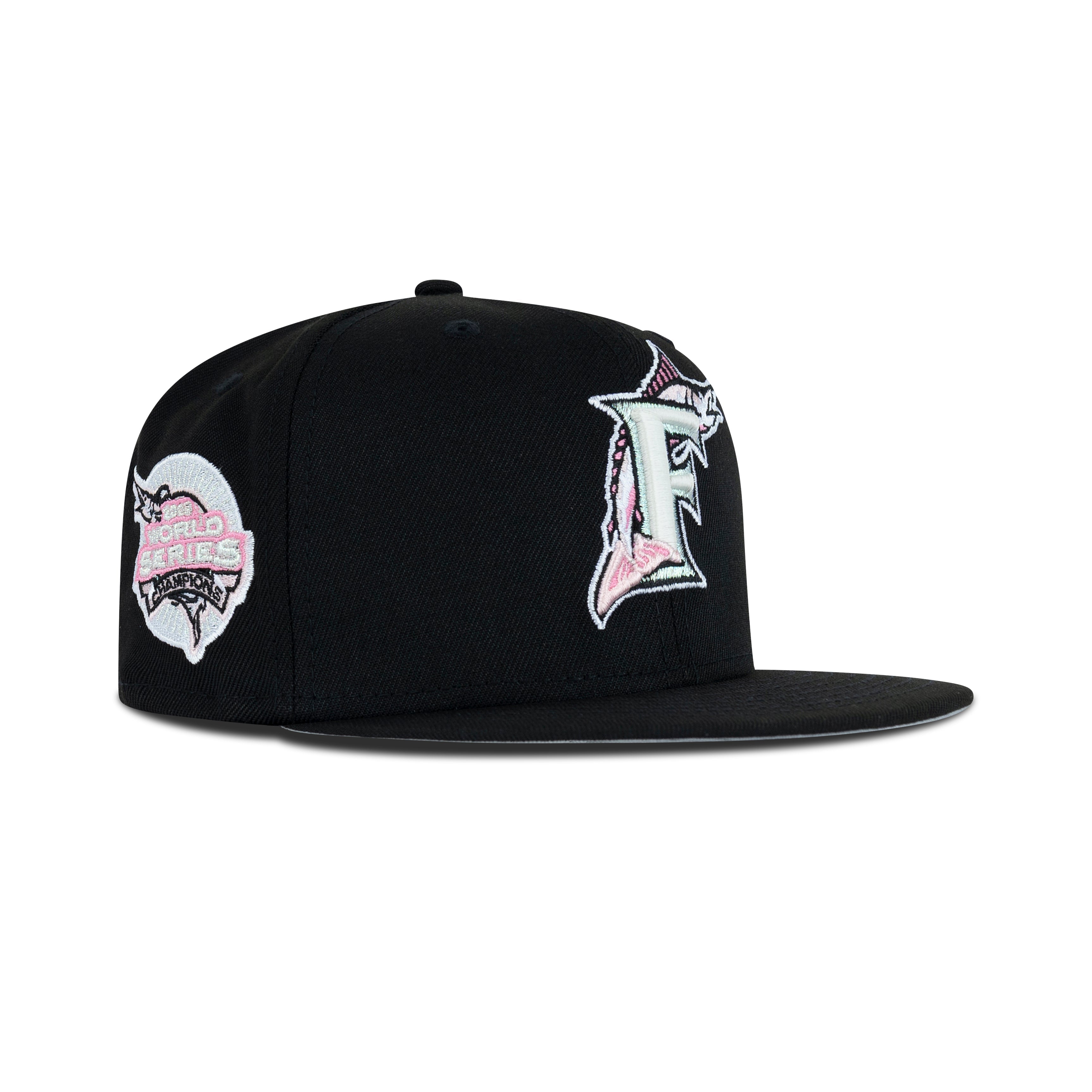 New Era Florida Marlins Fitted Pink Bottom "Black Pink" (2003 World Series Embroidery)