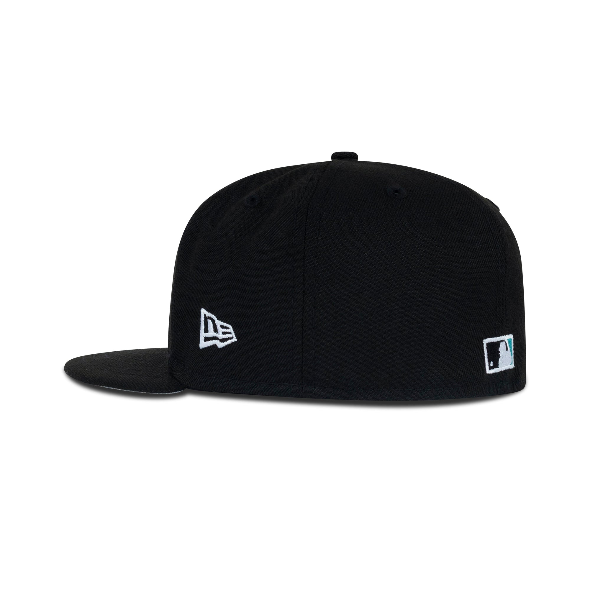 New Era Florida Marlins Upside Down Logo Fitted Grey Bottom "Black Teal" (25th Anniversary 1997 World Series Embroidery)