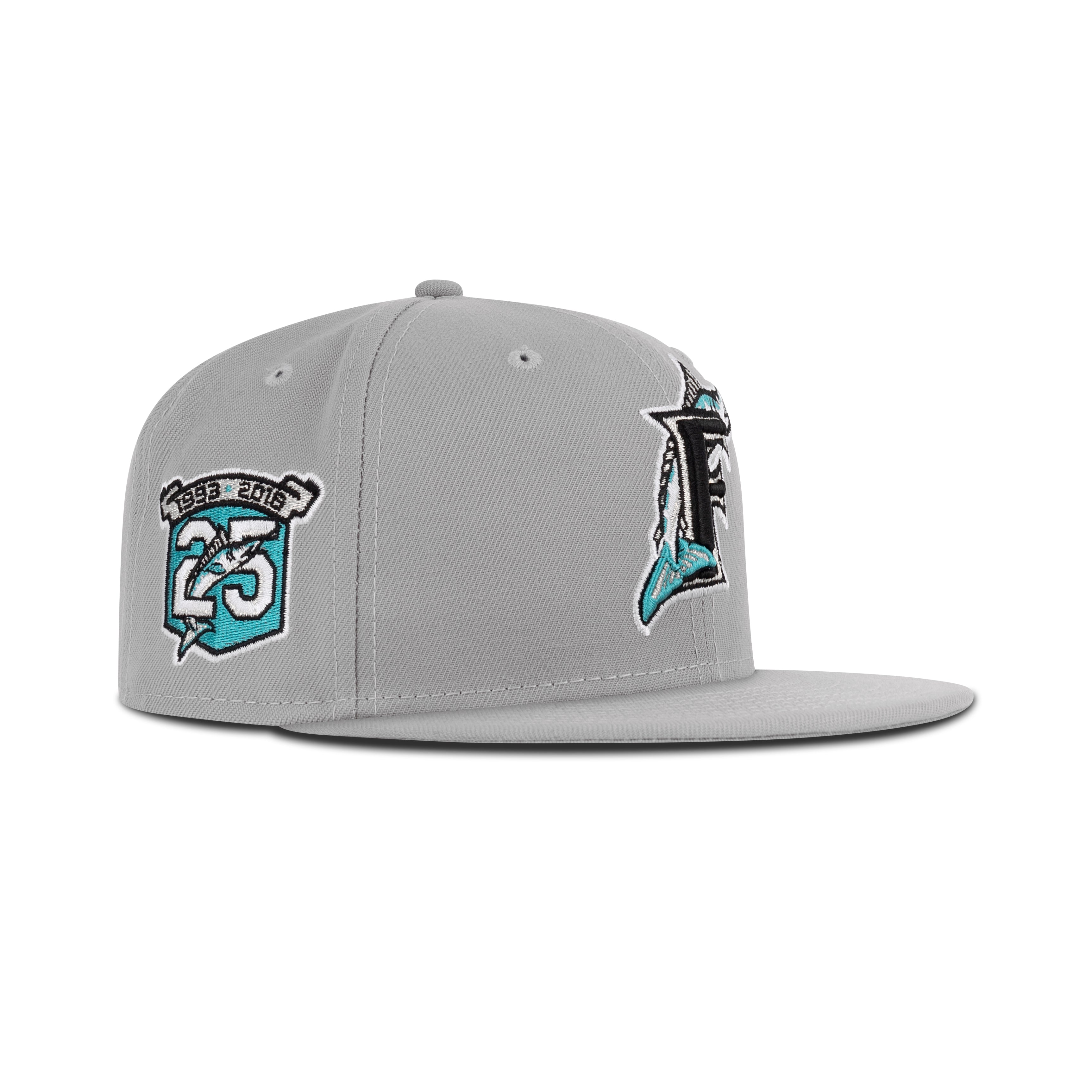 New Era Florida Marlins Fitted Gray Bottom "Gray Snow White Calypso Green" (25 Years Embroidery)