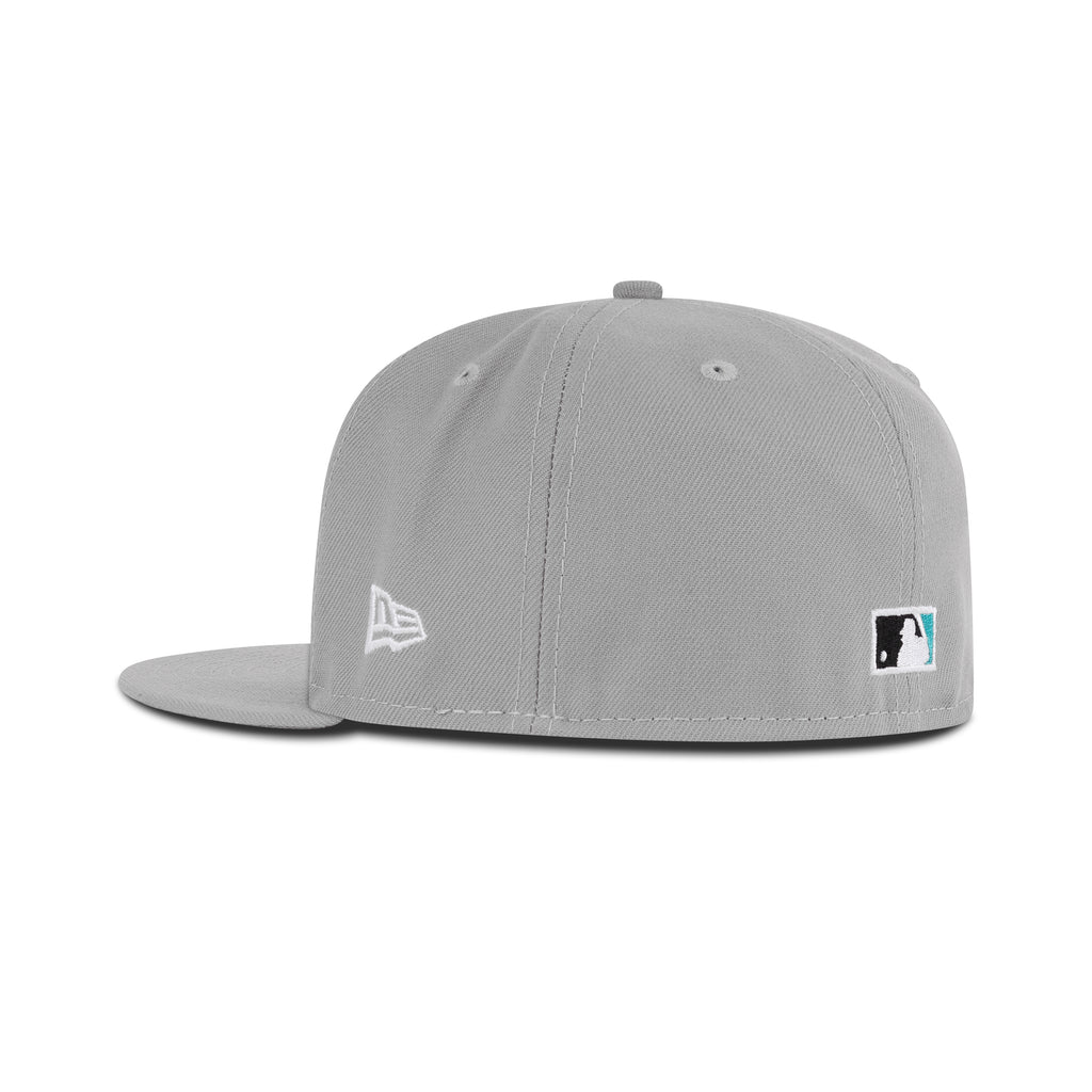 New Era Florida Marlins Fitted Gray Bottom "Gray Snow White Calypso Green" (25 Years Embroidery)