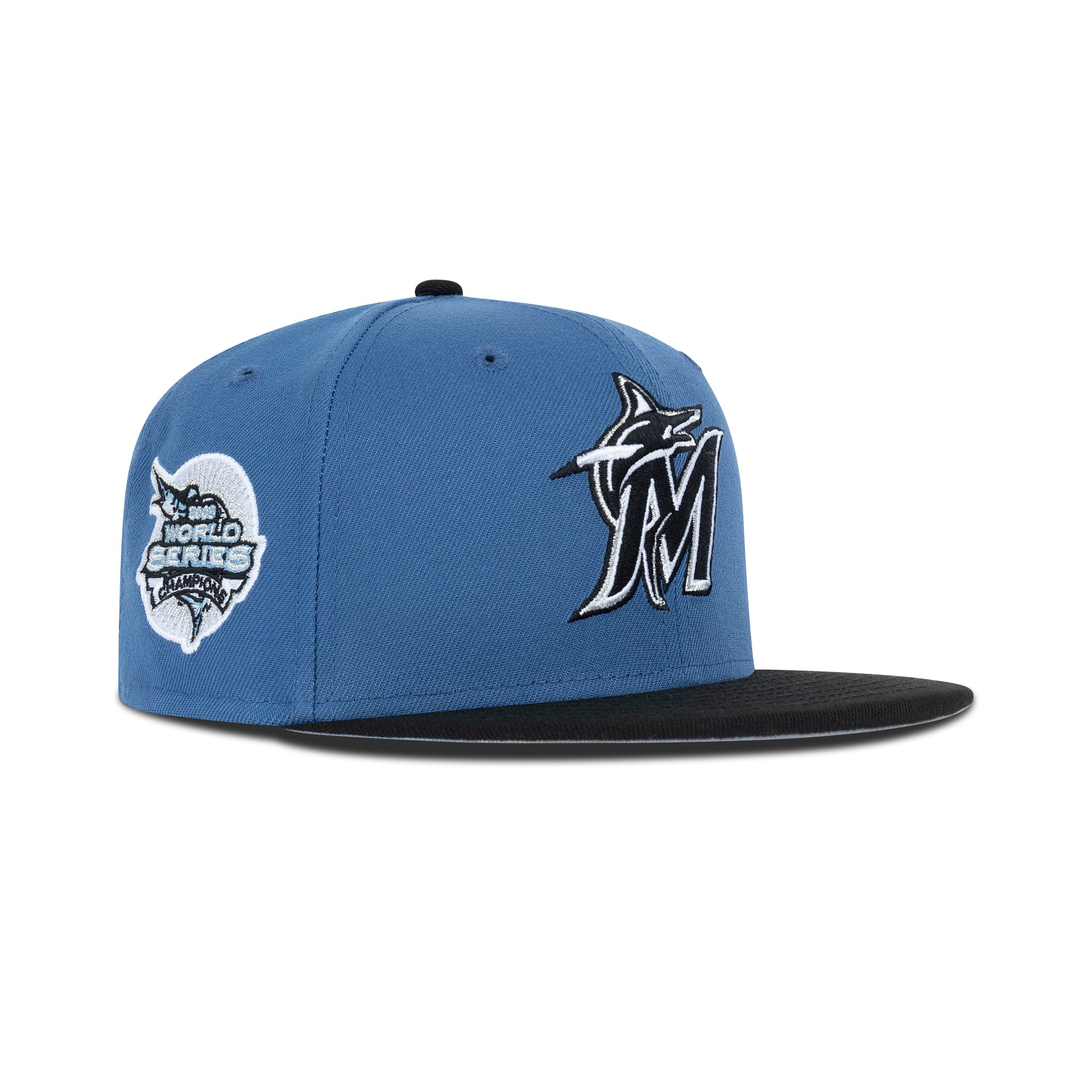 New Era Florida Marlins Fitted Grey Bottom "Indigo Blue Black Silver" (2003 World Series Embroidery)