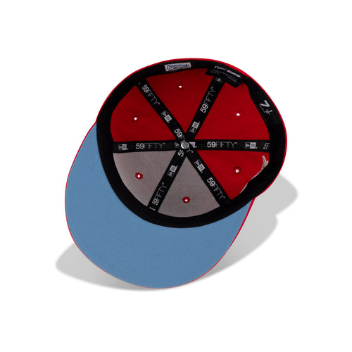 New Era Florida Marlins Fitted Sky Bottom "Scarlet Red Sky" (2003 World Series Embroidery)