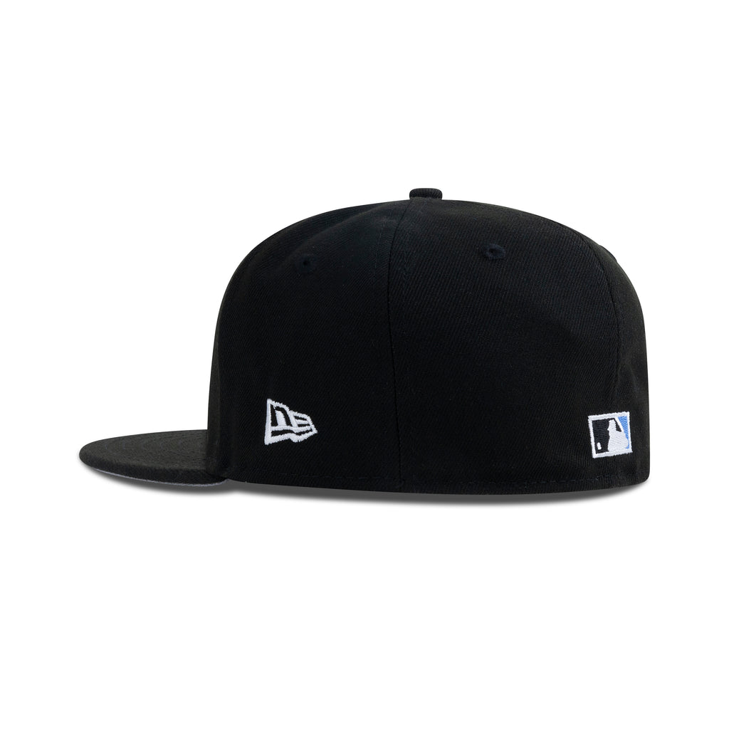 New Era Florida Marlins Upside Down Logo Fitted Grey Bottom "Black Magic Blue White" (10th Anniversary Embroidery)