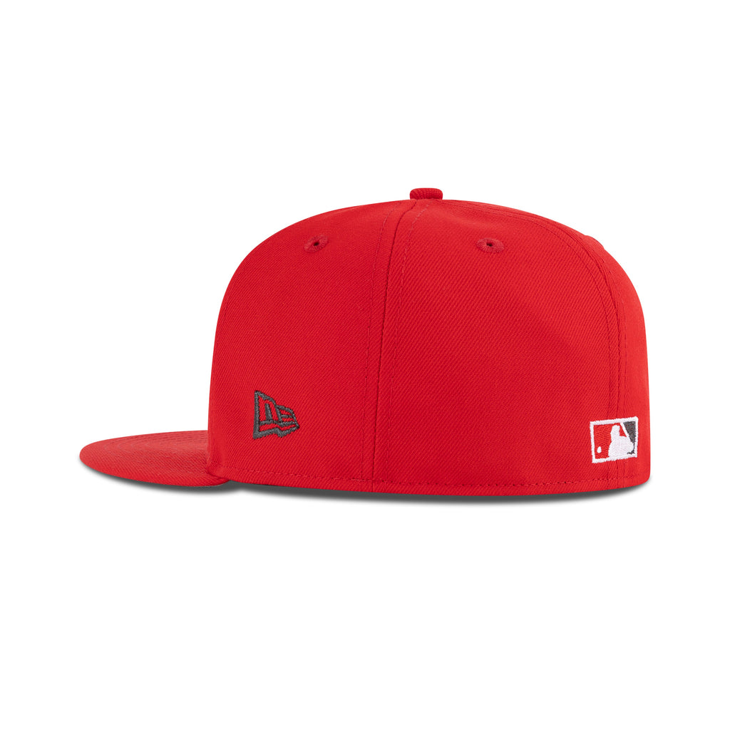 New Era Florida Marlins Upside Down Logo Fitted Grey Bottom "Front Door Red Black White" (2003 World Series Champions Embroidery)