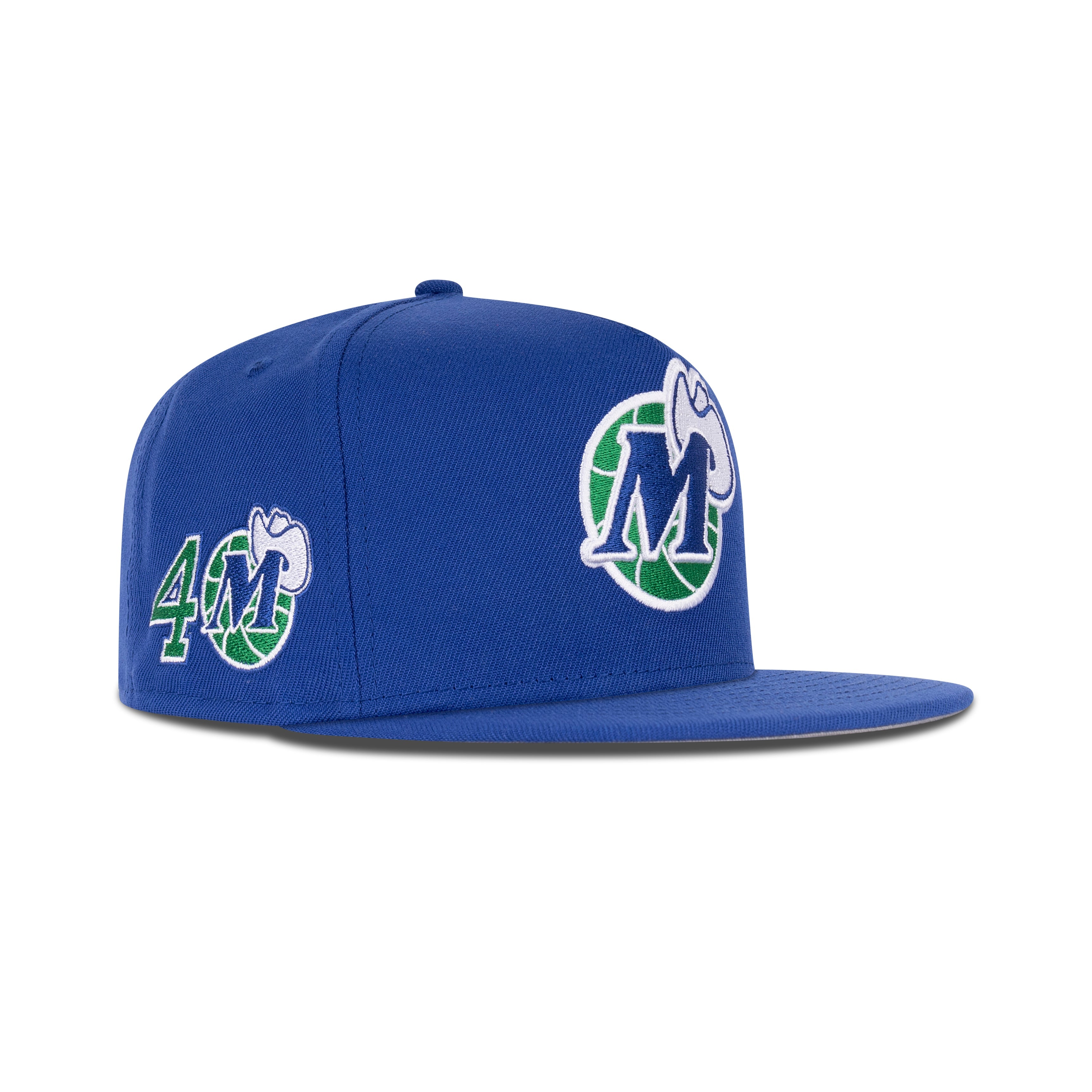 New Era Dallas Mavericks A-Frame Snapback Grey Bottom "Royal Green White" (40th Anniversary Embroidery)