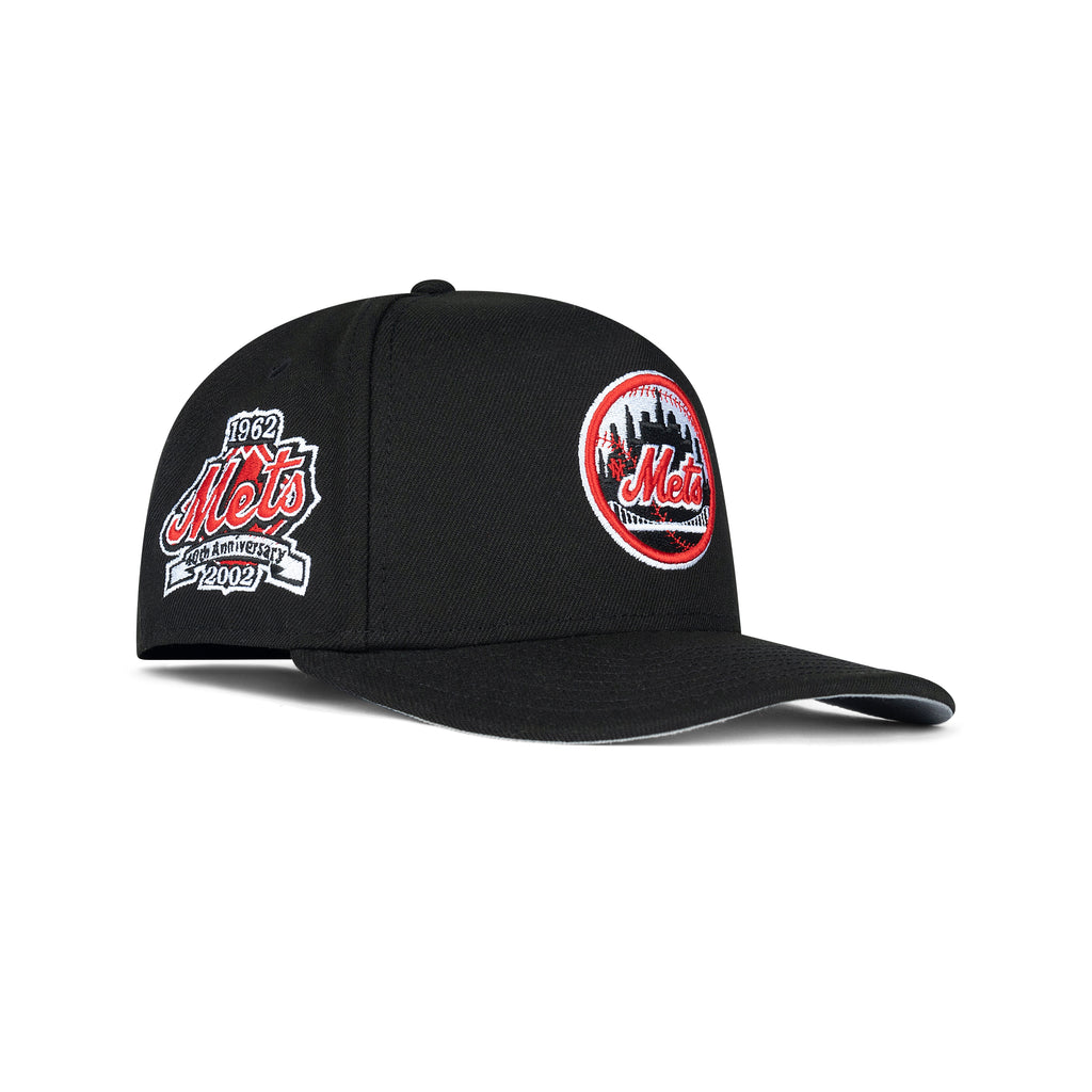 New Era New York Mets A-Frame Snapback Grey Bottom "Black Red" (40th Anniversary Embroidery)