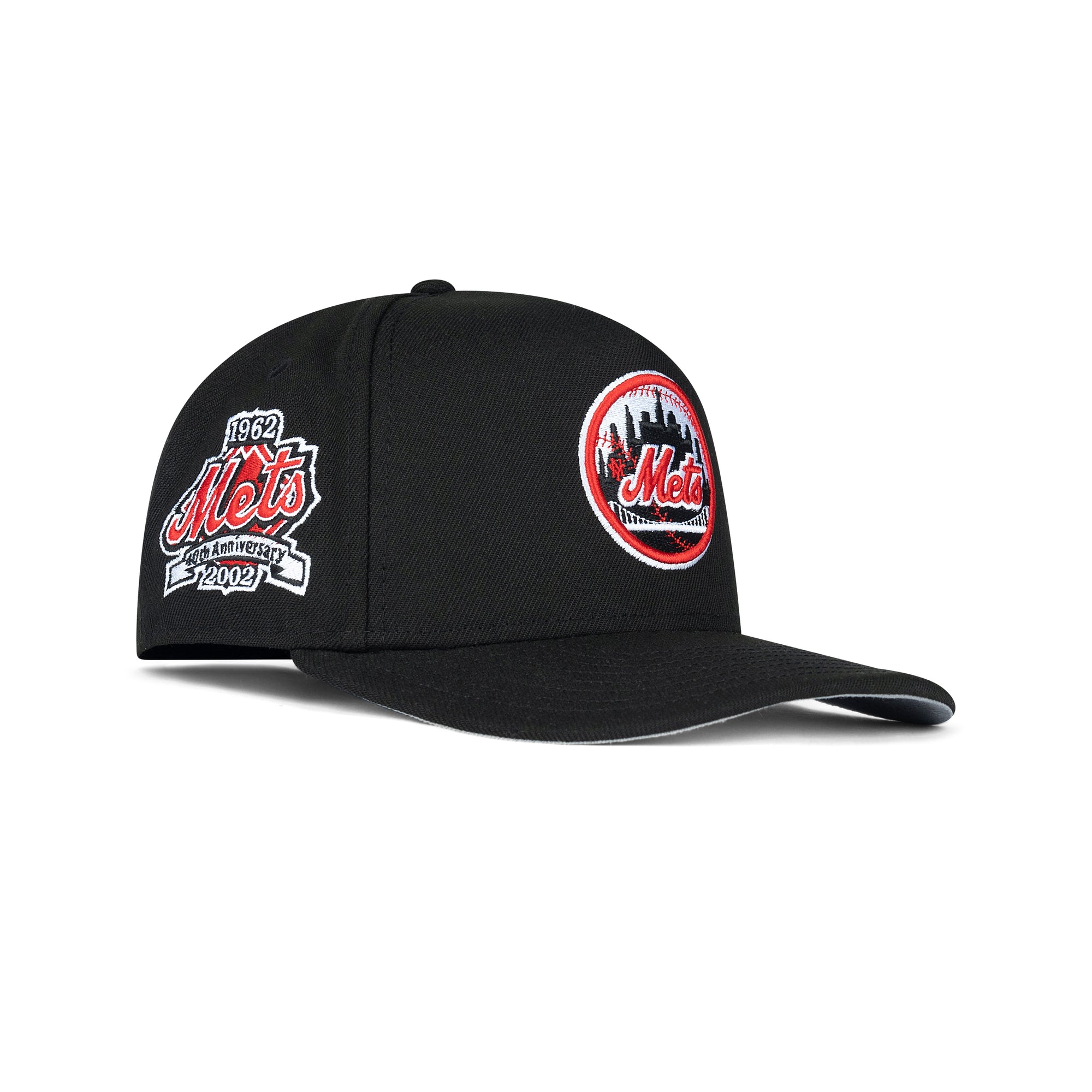 New Era New York Mets A-Frame Snapback Grey Bottom "Black Red" (40th Anniversary Embroidery)