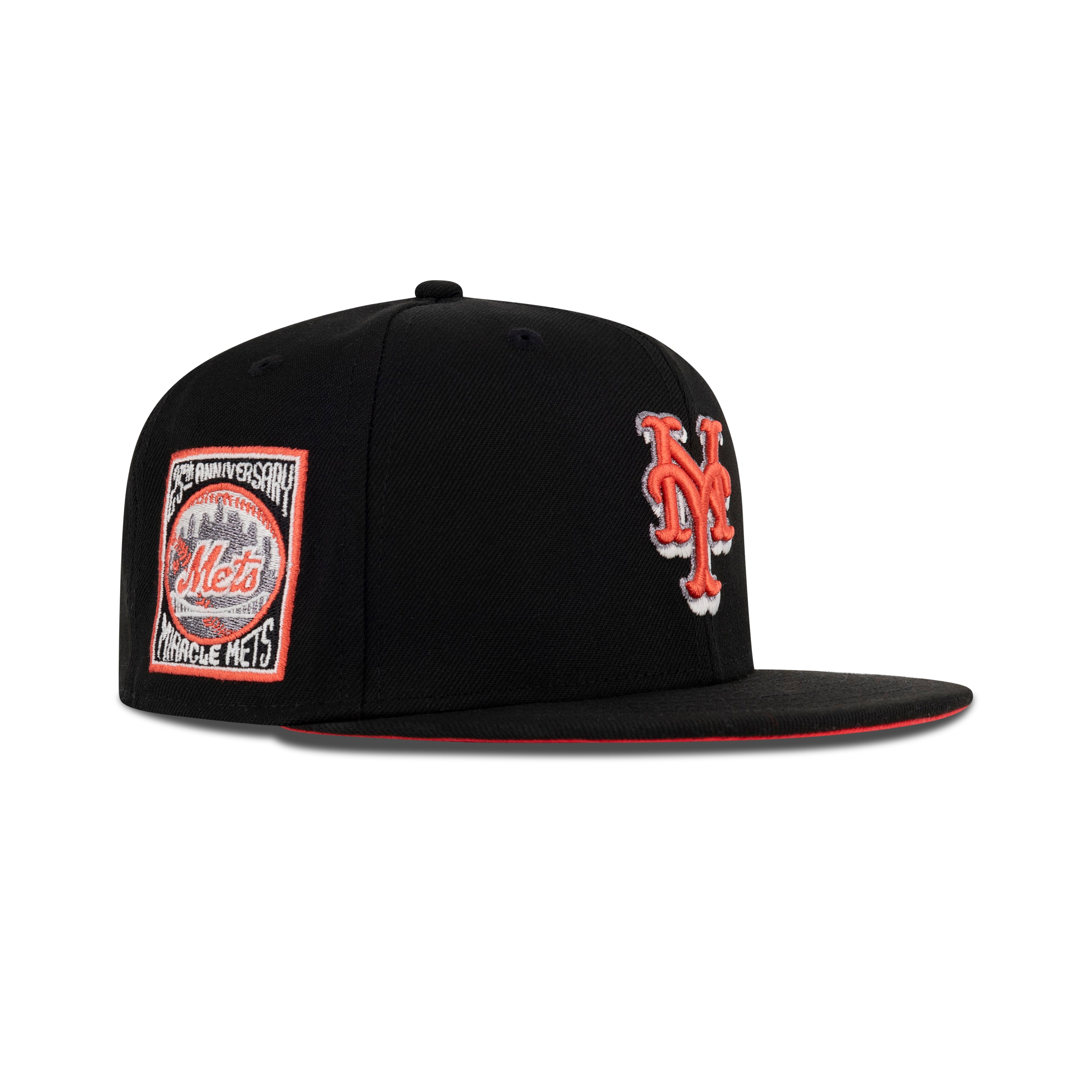 New Era New York Mets Fitted Lava Red Bottom "Black Lava Red" (25th Anniversary Embroidery)