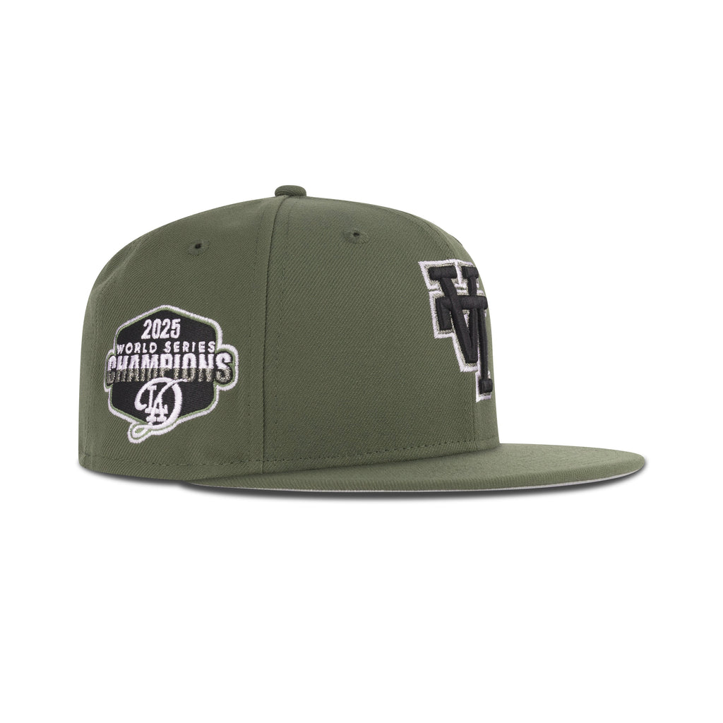 New Era Los Angeles Dodgers Fitted Gray Bottom "New Olive Black" (2025 World Series Champions Embroidery)