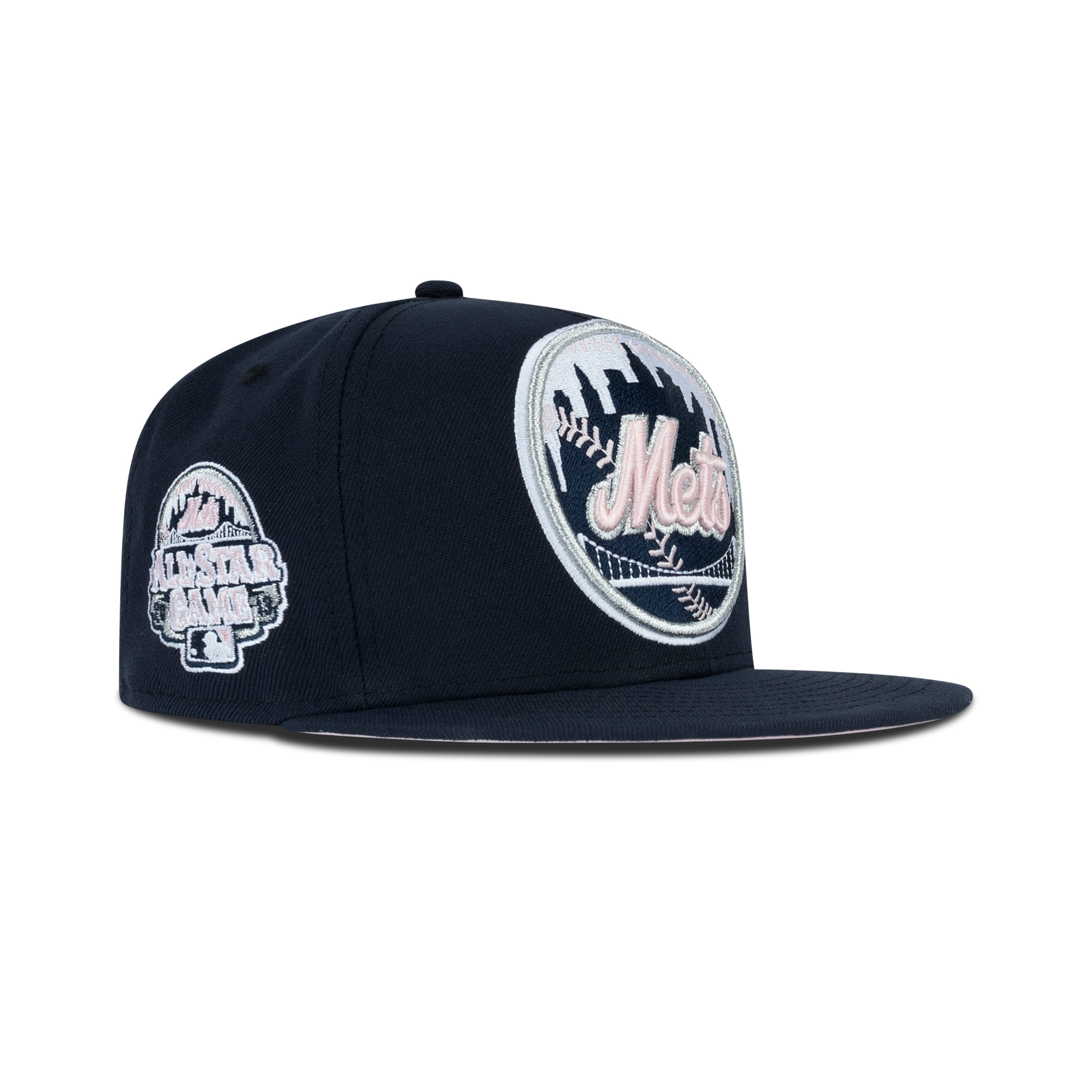 New Era New York Mets Fitted Pink Bottom "Navy Pink Silver" (2013 All Star Game Embroidery)