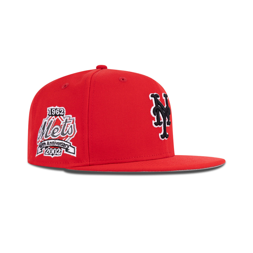 New Era New York Mets Fitted Grey Bottom "Front Door Red Black White" (1962-2002 40th Anniversary Embroidery)