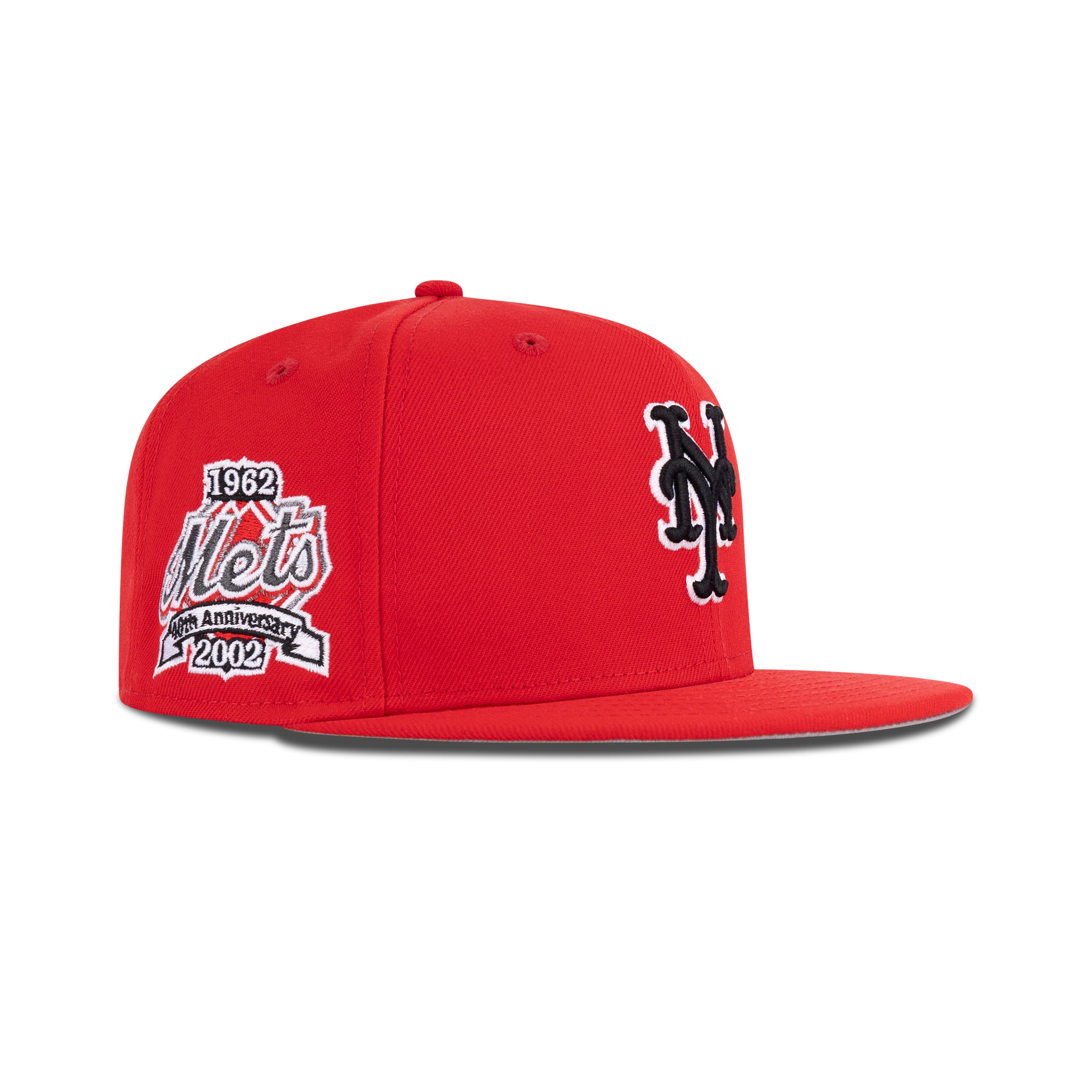 New Era New York Mets Fitted Grey Bottom "Front Door Red Black White" (1962-2002 40th Anniversary Embroidery)