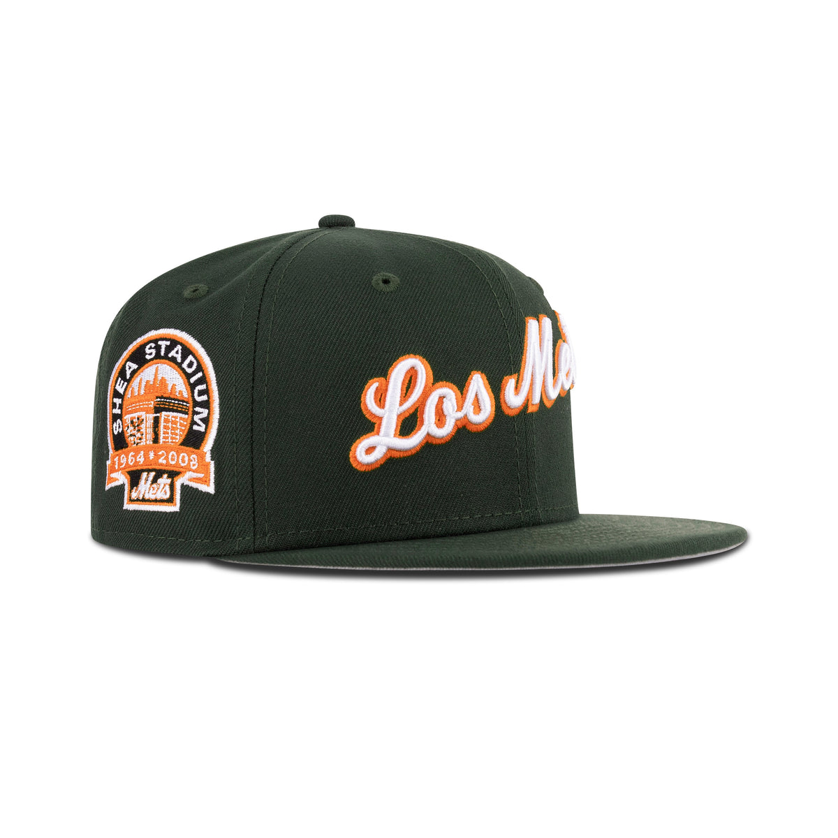 New Era New York Mets Fitted Gray Bottom "Dark Seaweed Rush Orange White" (Shea Stadium Embroidery)