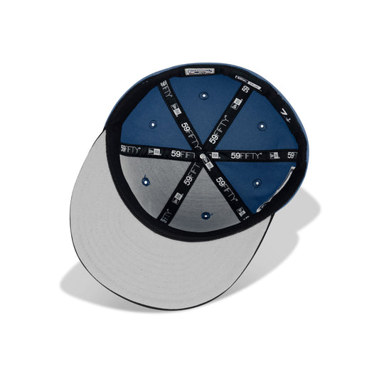 New Era Montreal Expos Fitted Grey Bottom ”Indigo Blue Black Silver" (Expos Olympic Stadium Embroidery)
