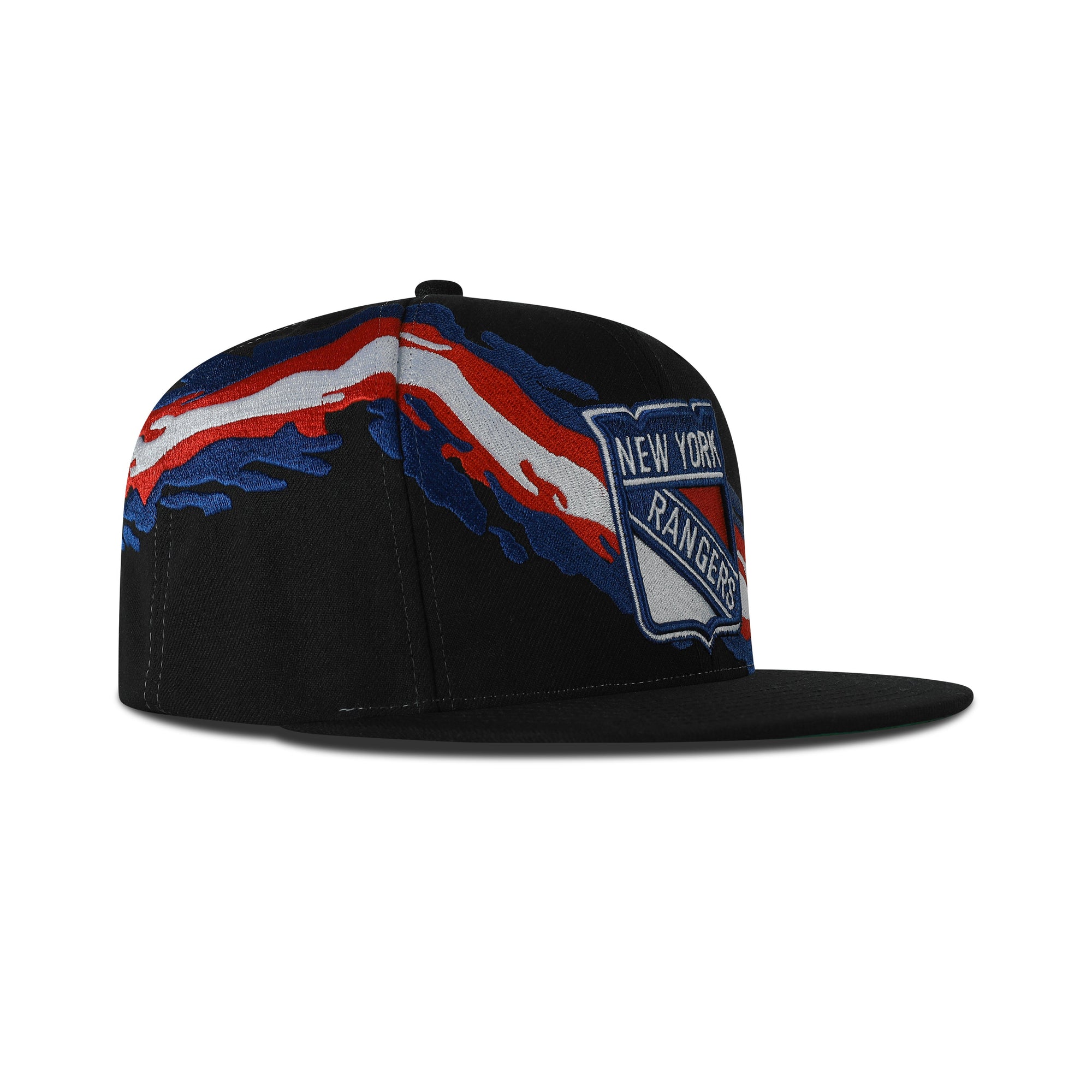 Mitchell & Ness New York Rangers Vintage Paintbrush Snapback Green Bottom "Black Blue Red"