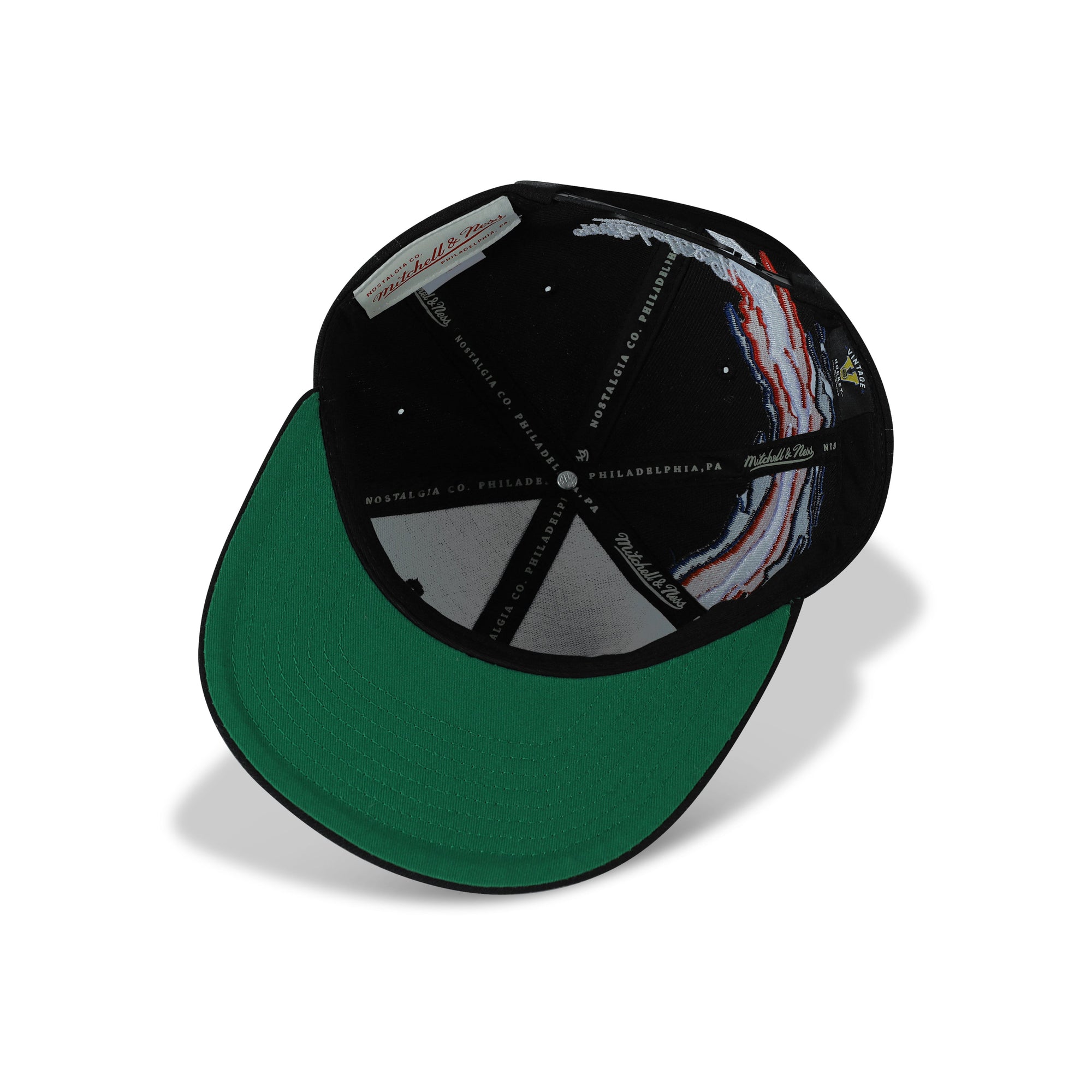 Mitchell & Ness New York Rangers Vintage Paintbrush Snapback Green Bottom "Black Blue Red"