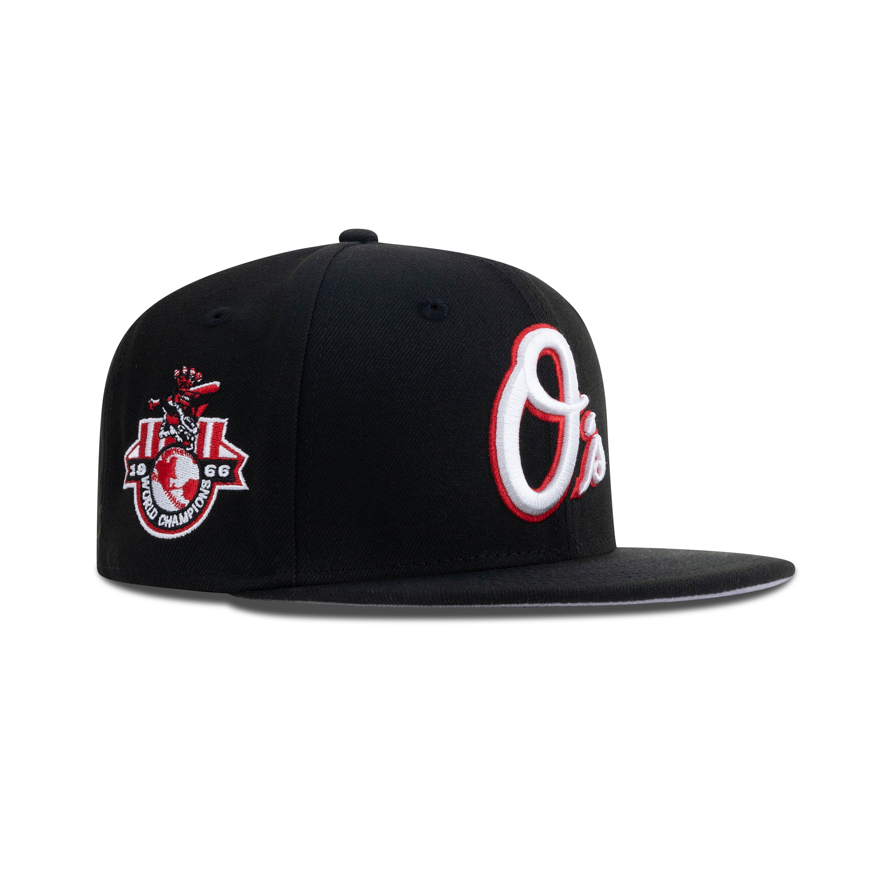 New Era Baltimore Orioles Fitted Grey Bottom "Black Front Door Red White" (1966 World Champions Embroidery)