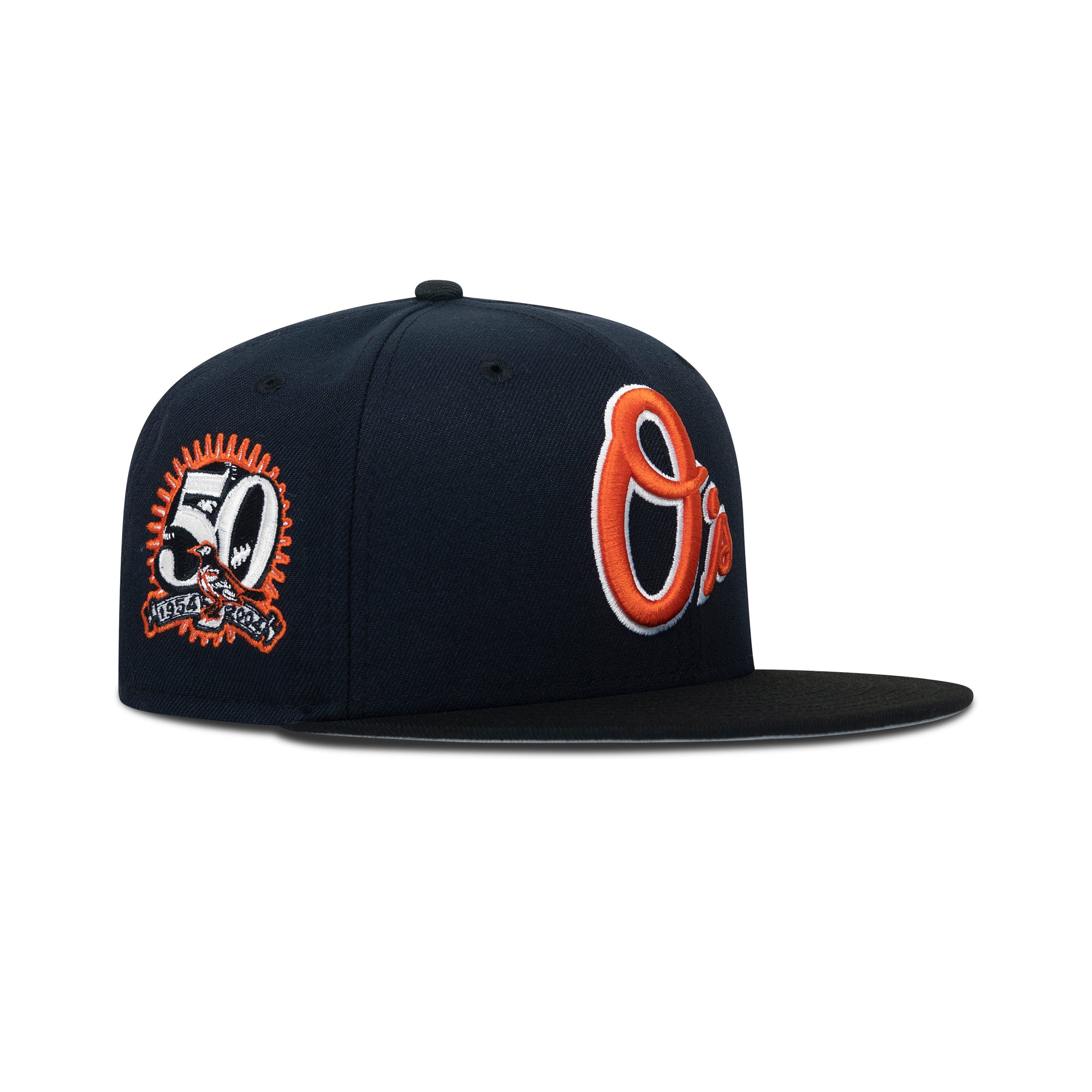 New Era Baltimore Orioles Fitted Grey Bottom "Navy Orange" (50th Anniversary Embroidery)