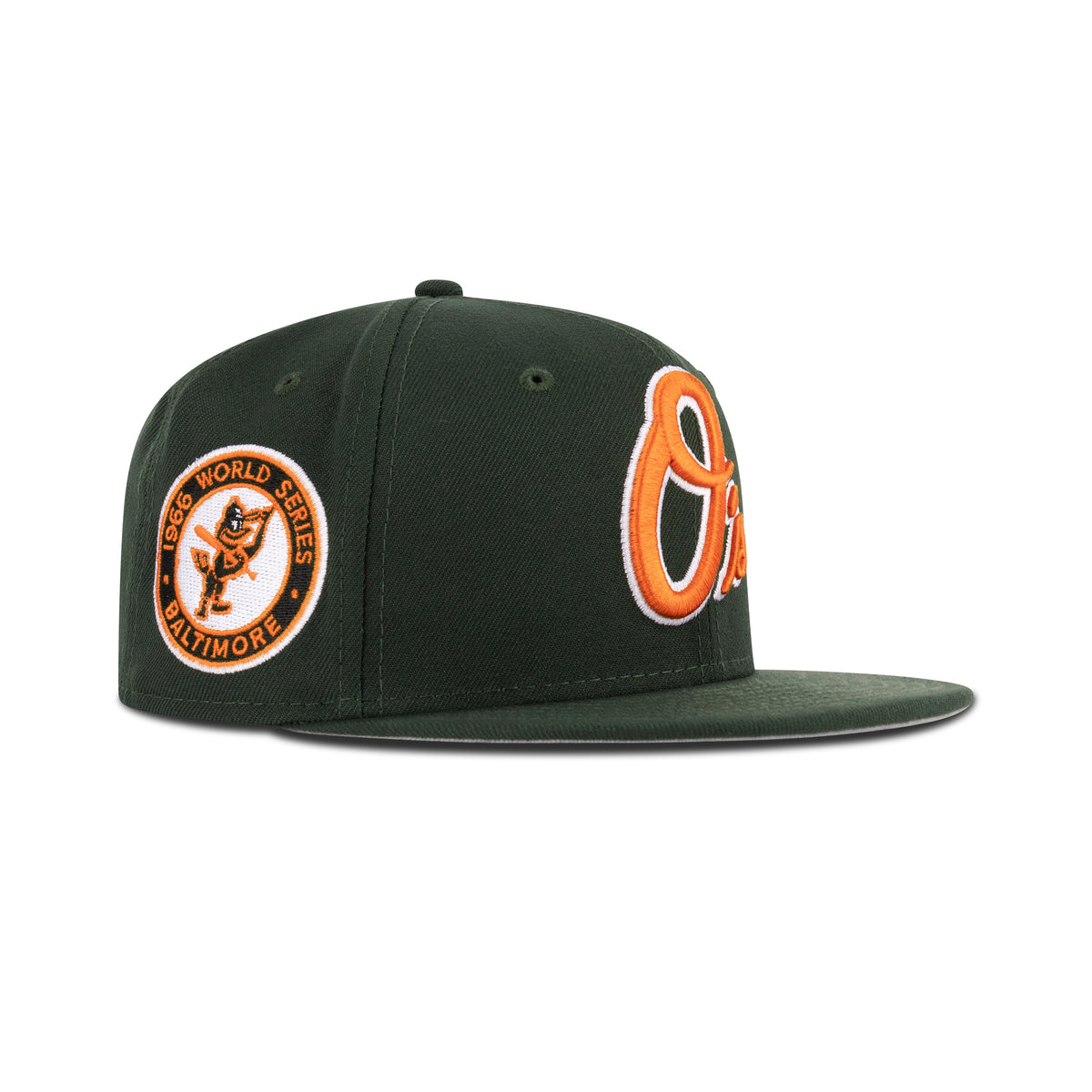 New Era Baltimore Orioles Fitted Gray Bottom "Dark Seaweed Rush Orange White" (1966 World Series Embroidery)